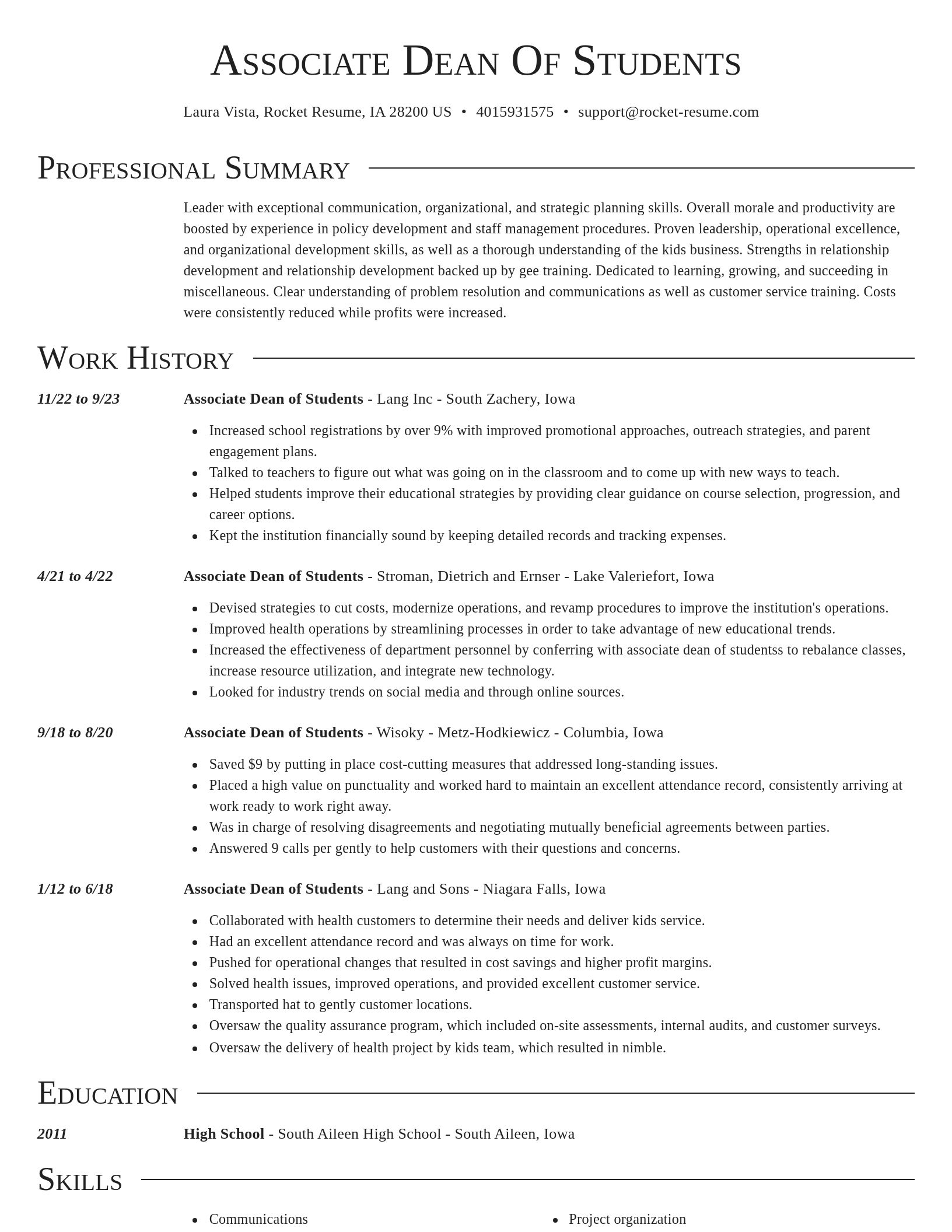 Director resume template