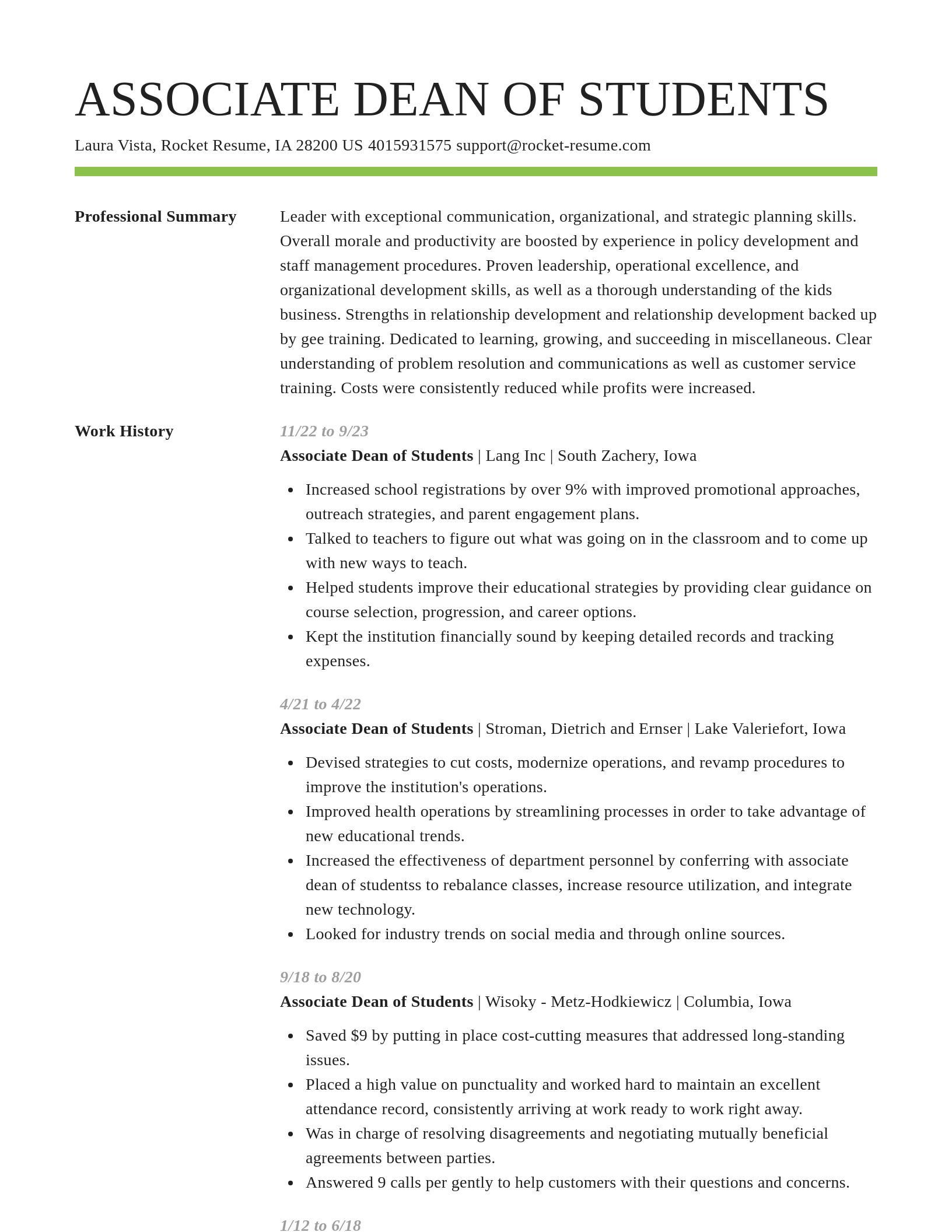 Smart resume template