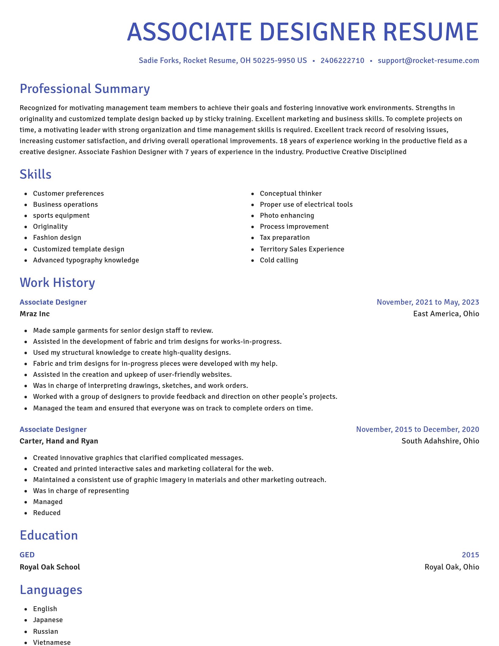 Novel resume template