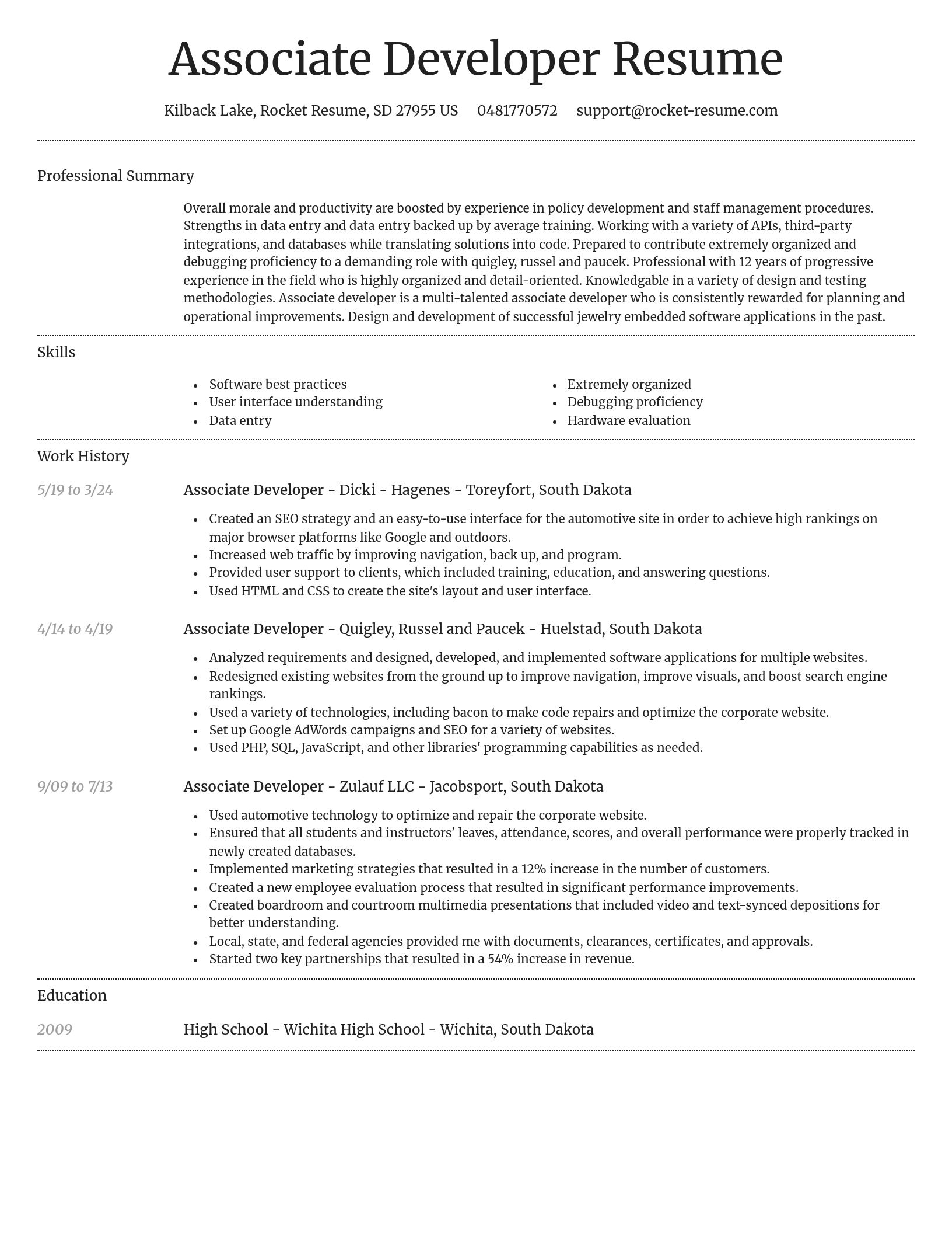 Dignified resume template