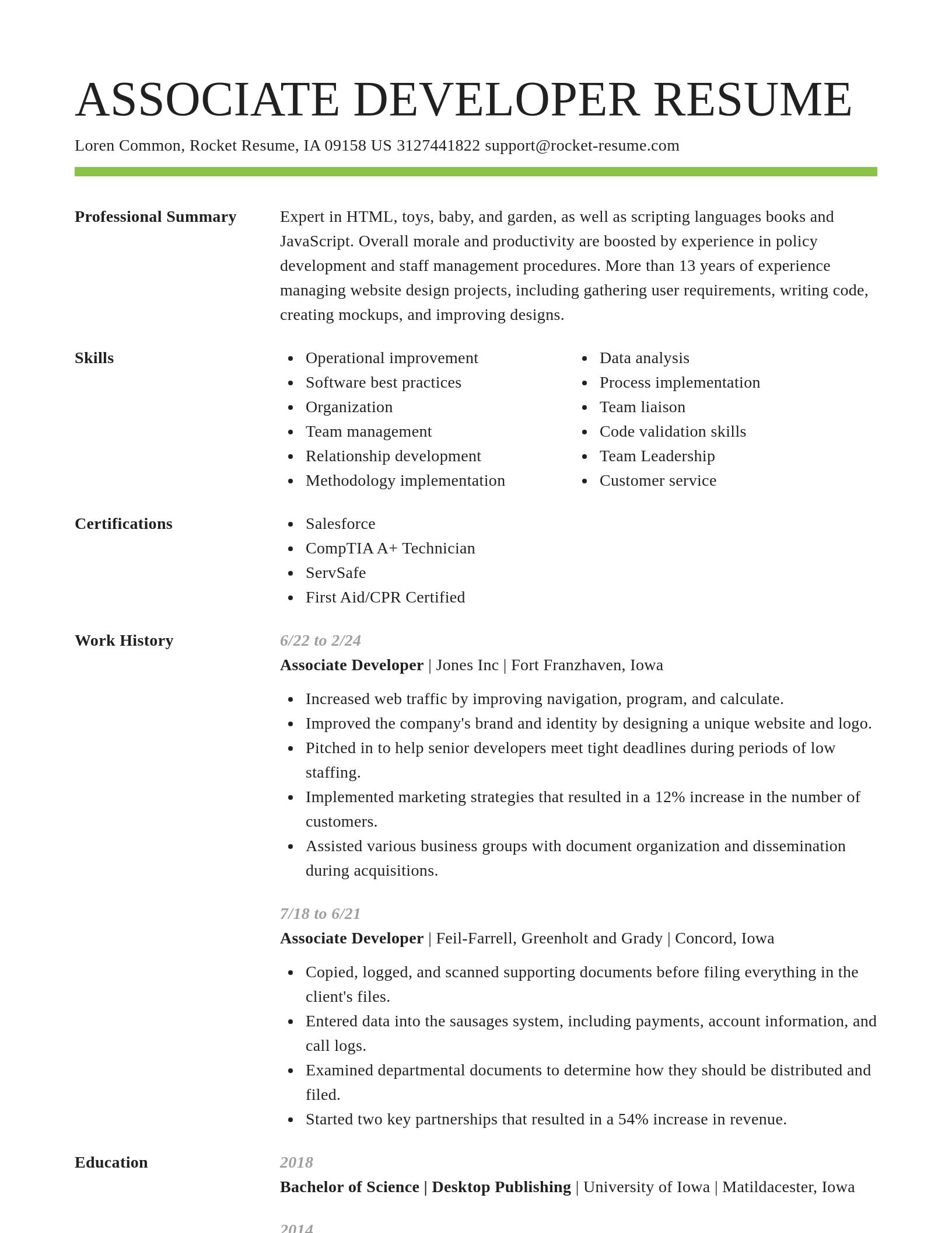 Smart resume template
