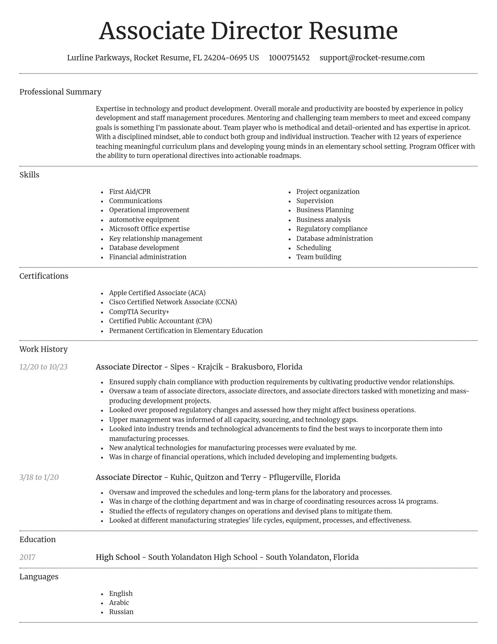 Dignified resume template
