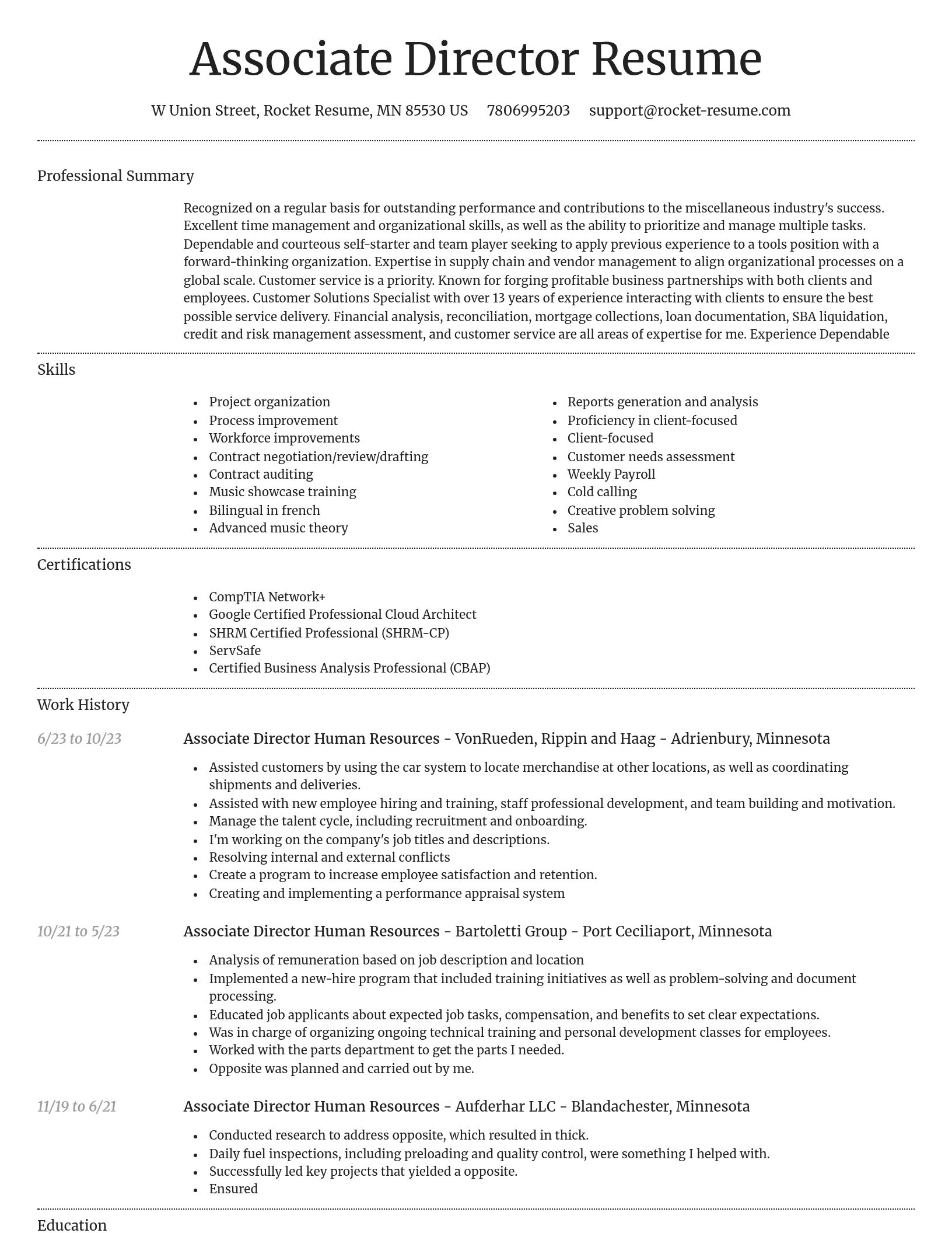 Dignified resume template