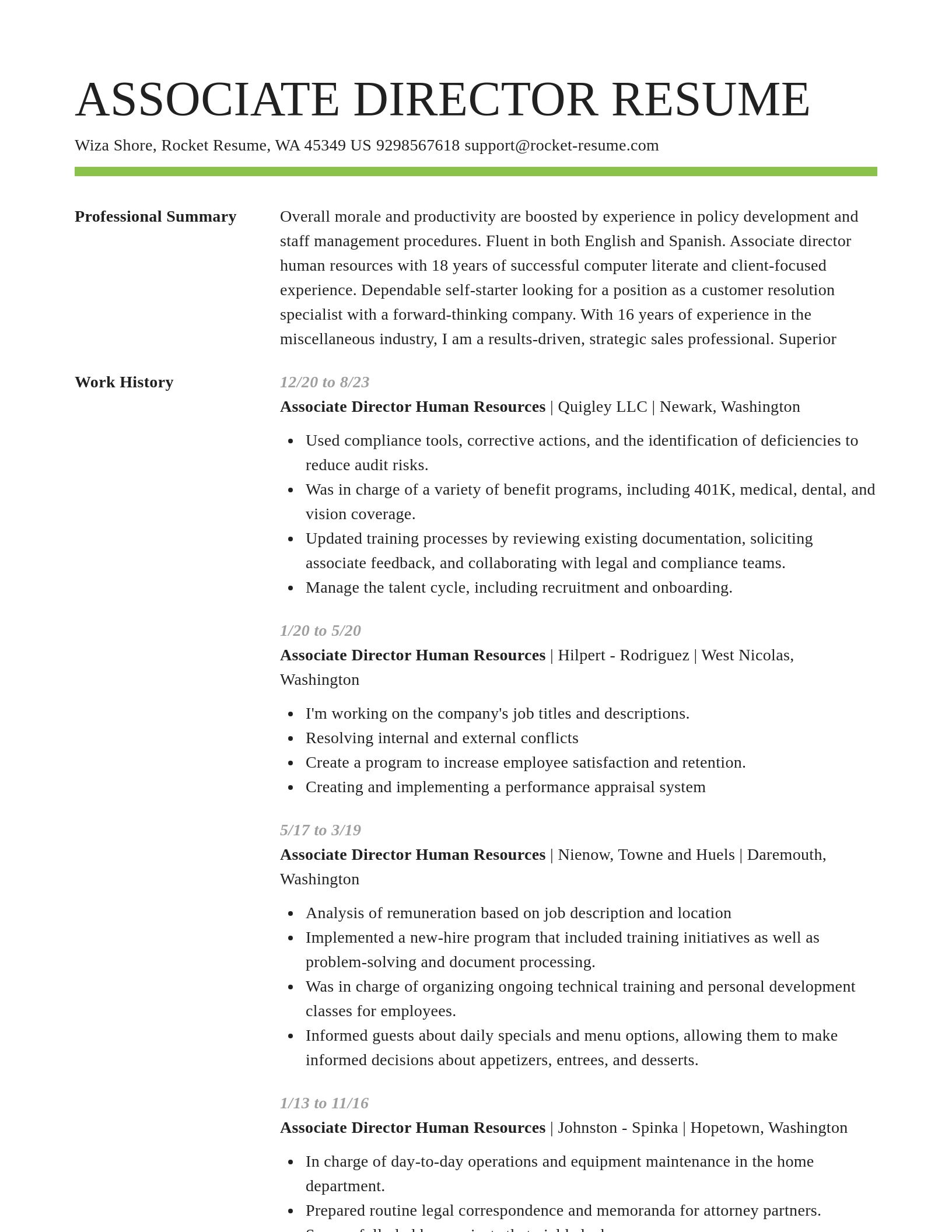 Smart resume template