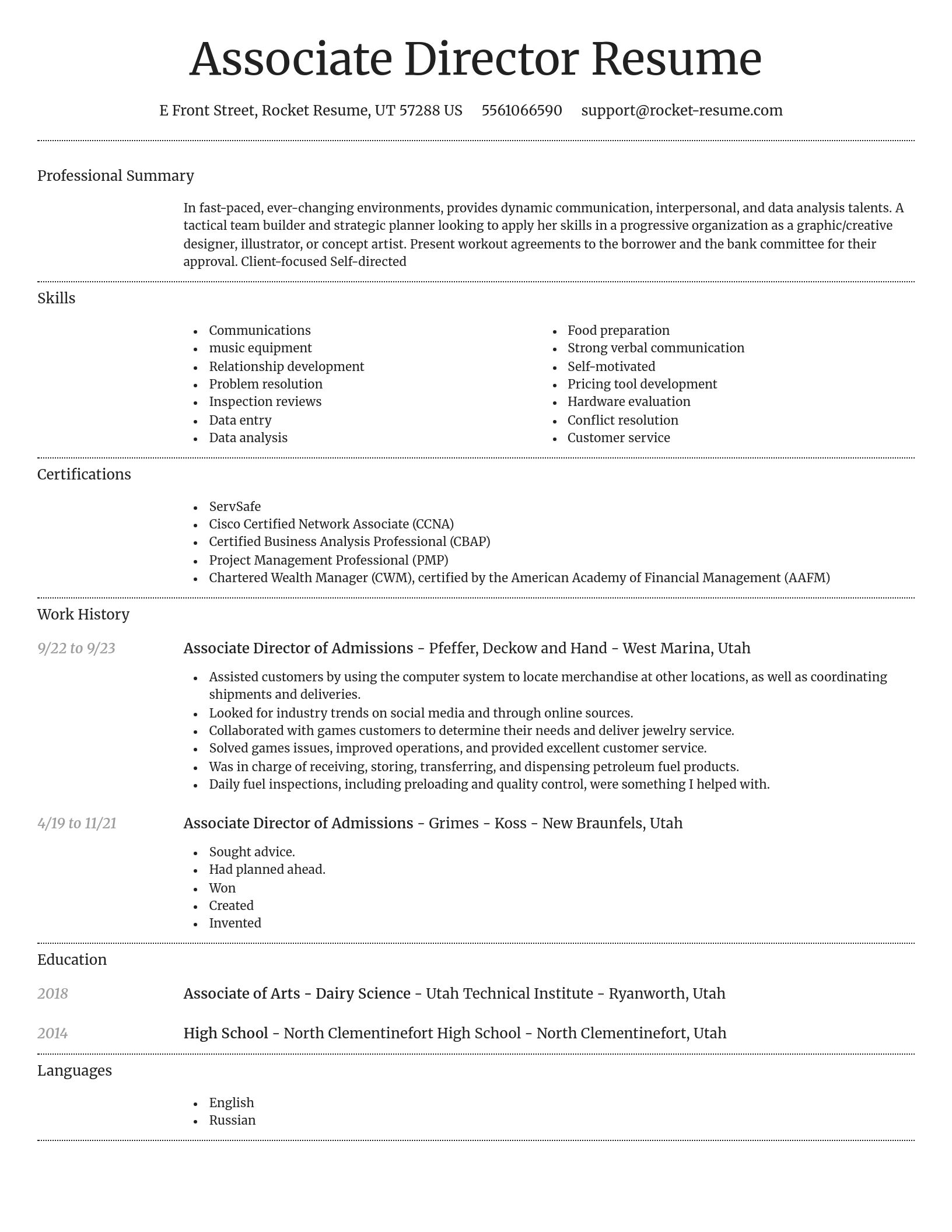 Dignified resume template