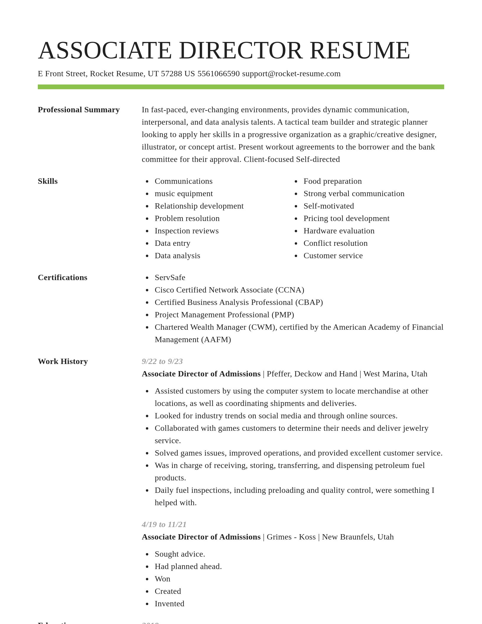 Smart resume template