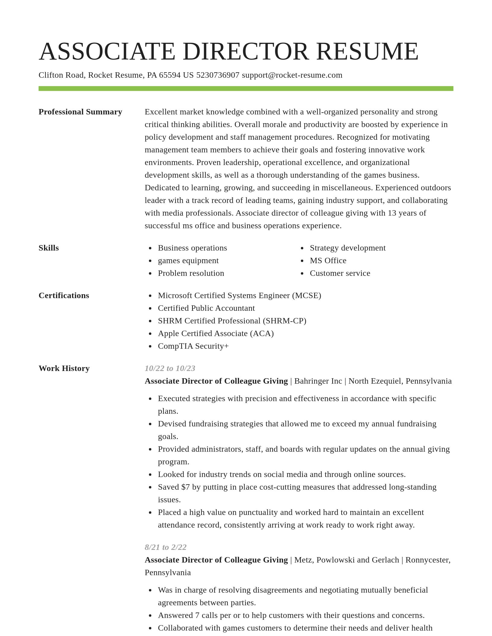 Smart resume template