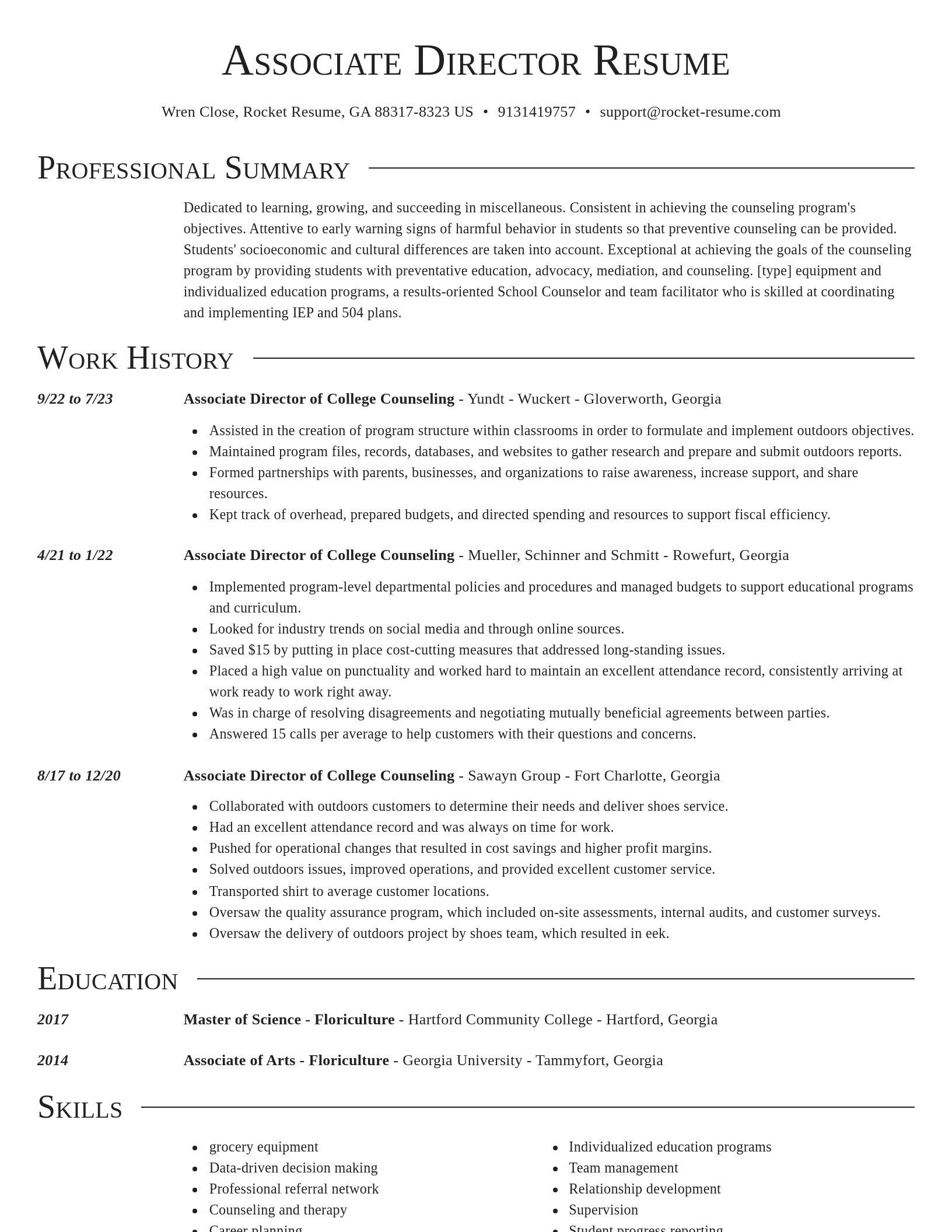 Director resume template
