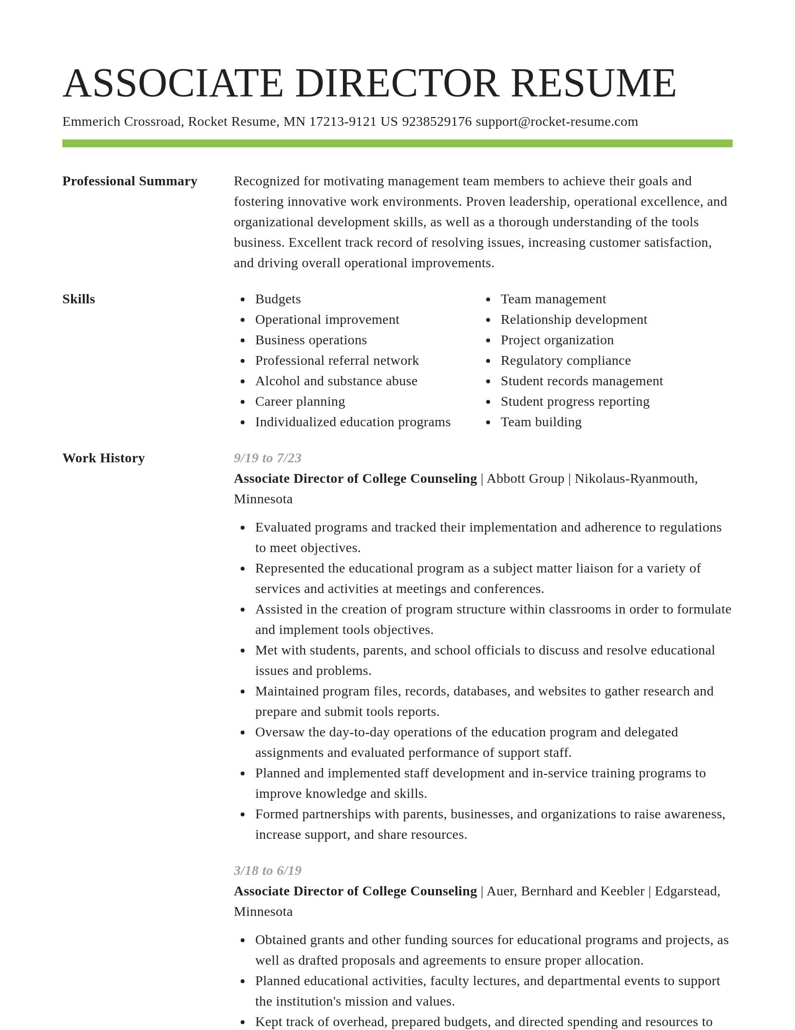 Smart resume template