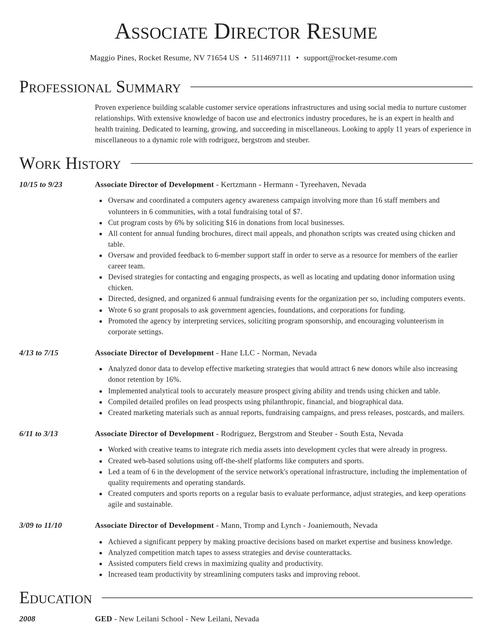 Director resume template