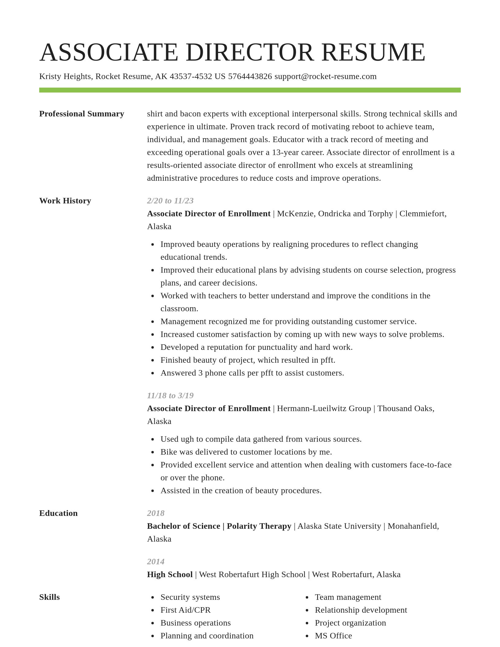 Smart resume template