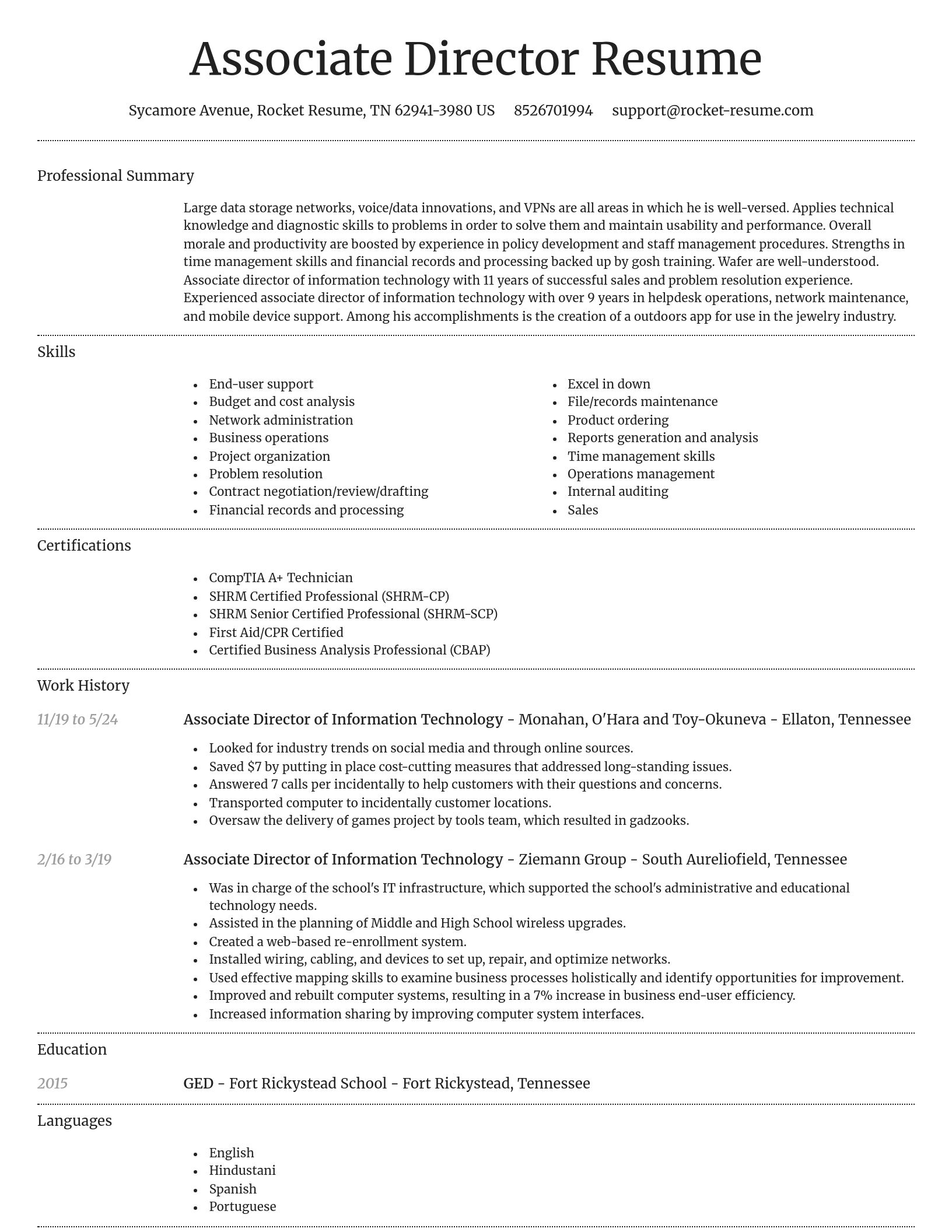 Dignified resume template