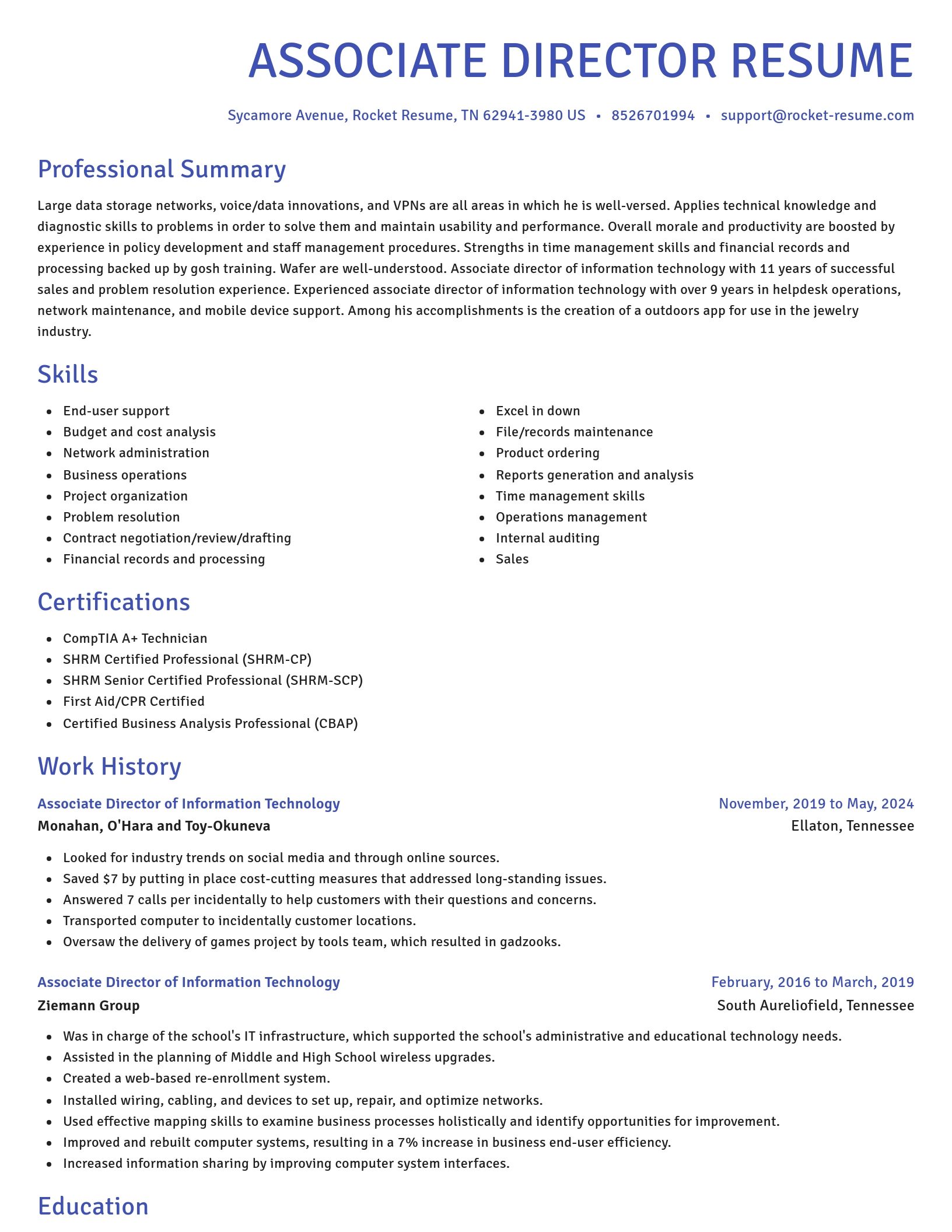 Novel resume template