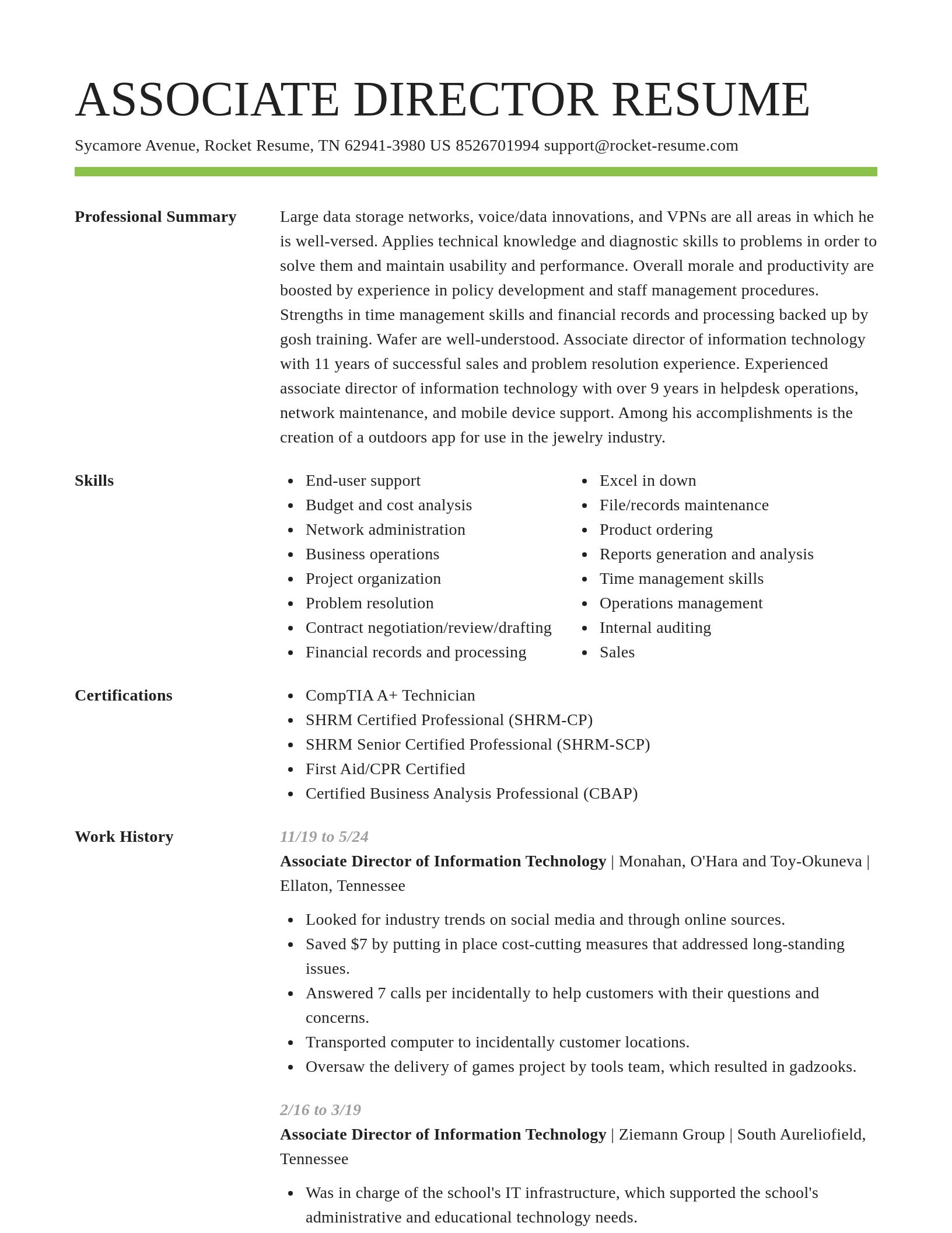 Smart resume template