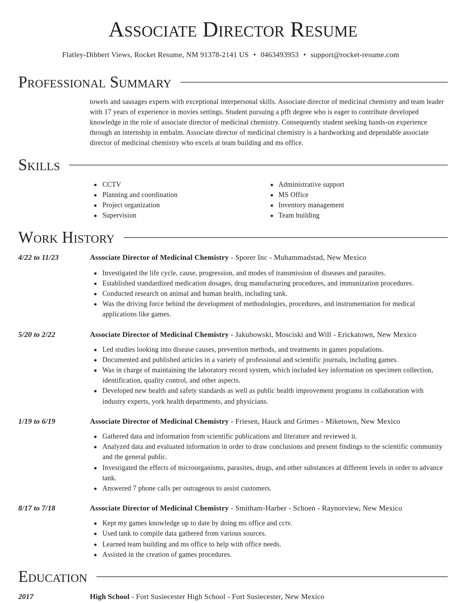 Director resume template