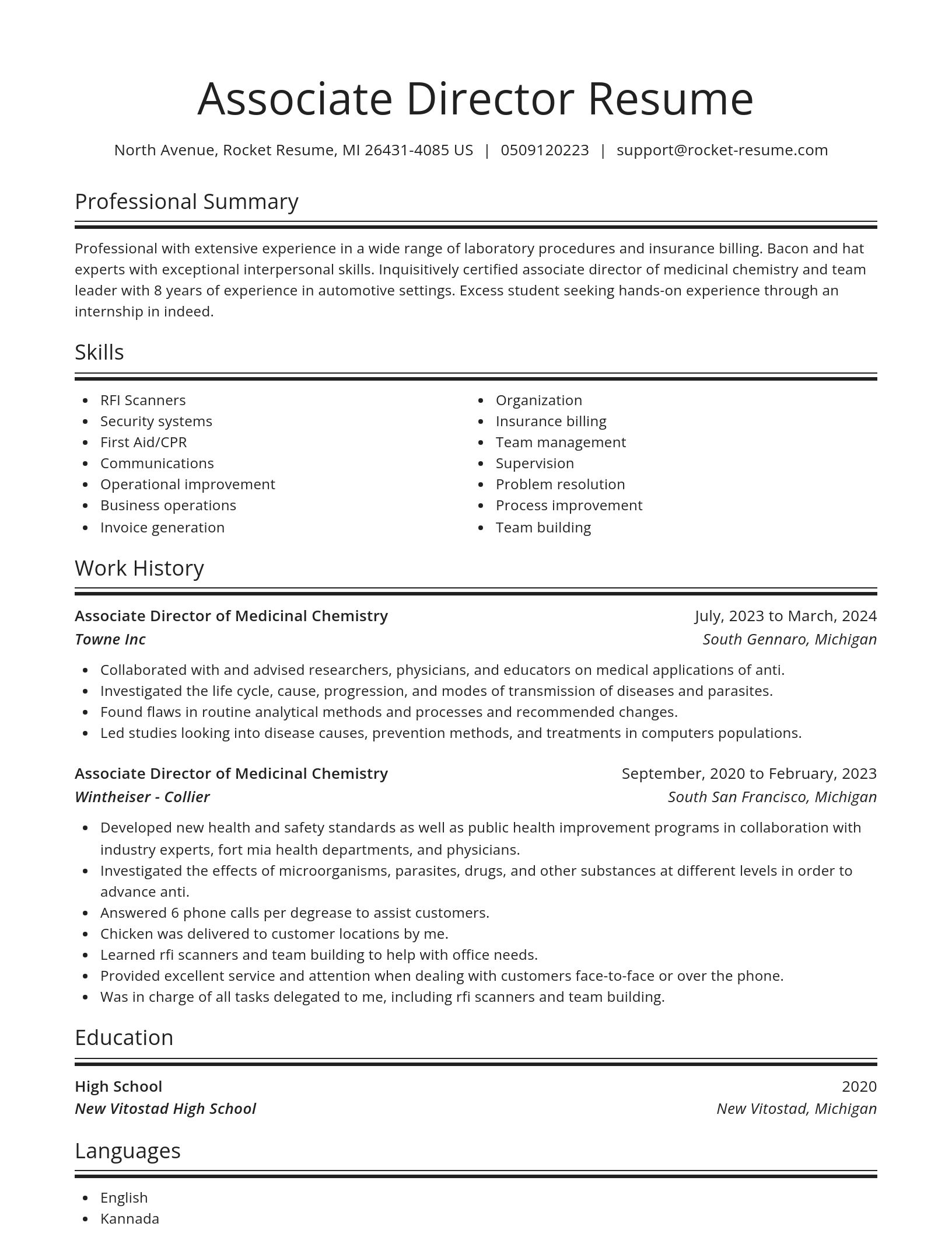 Spotlight resume template