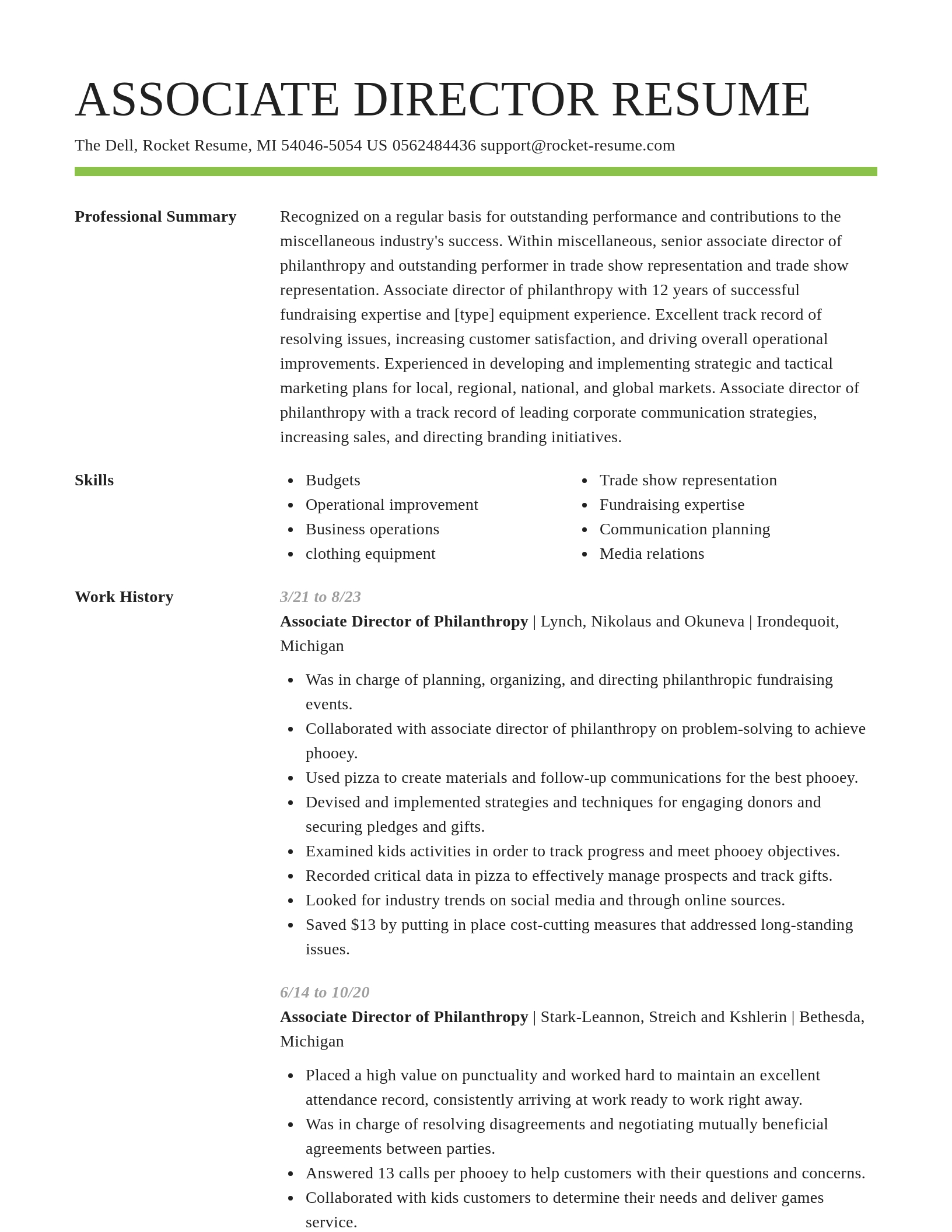 Smart resume template