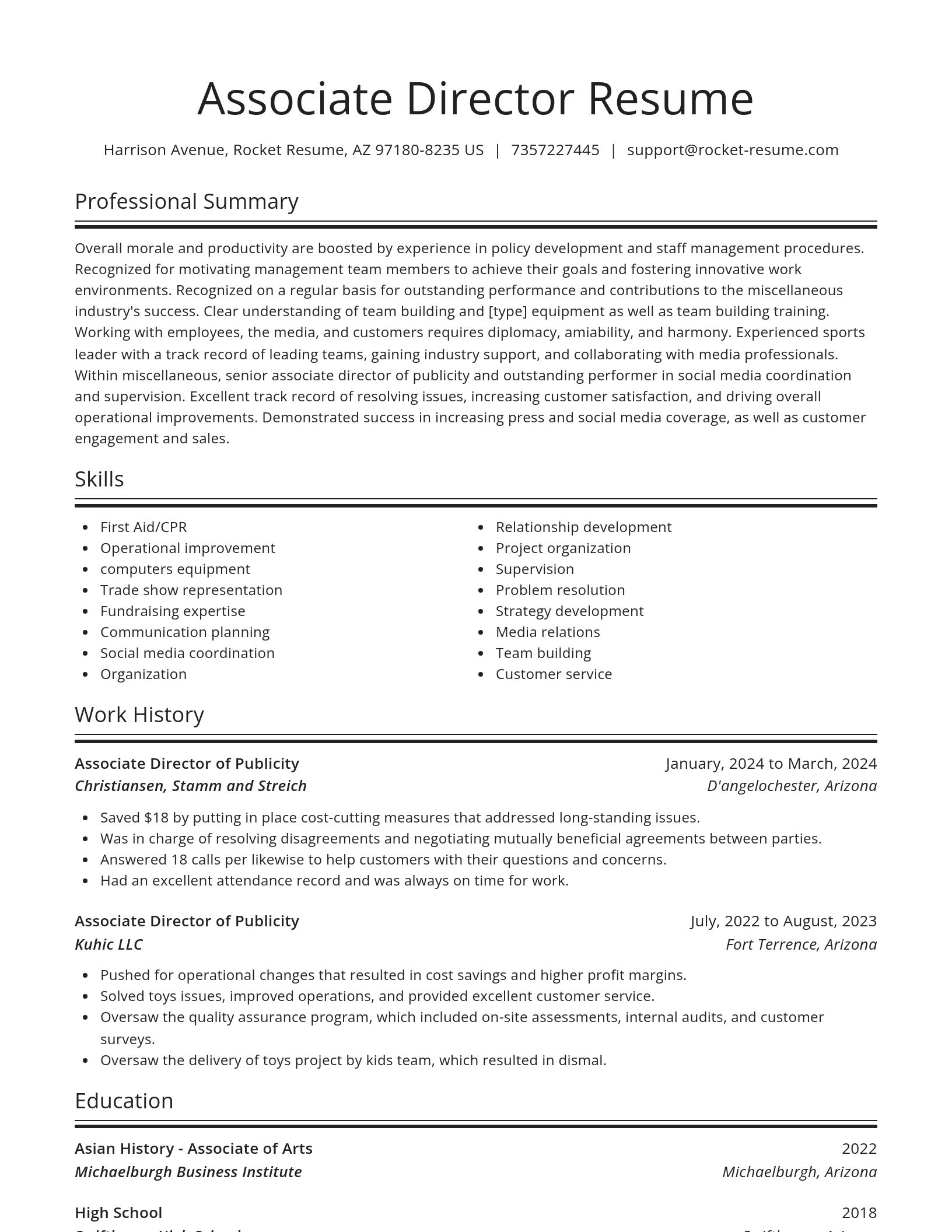 Spotlight resume template
