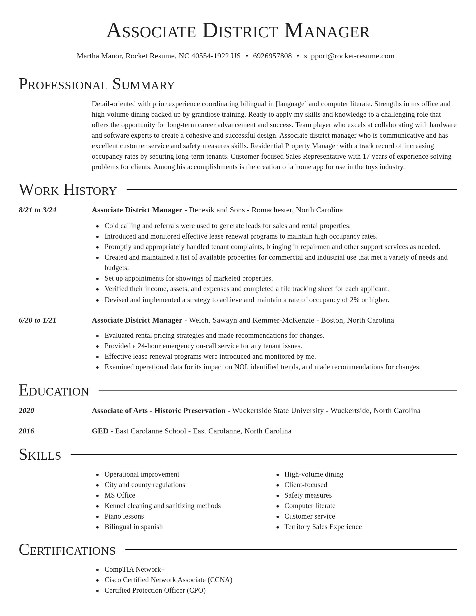 Director resume template