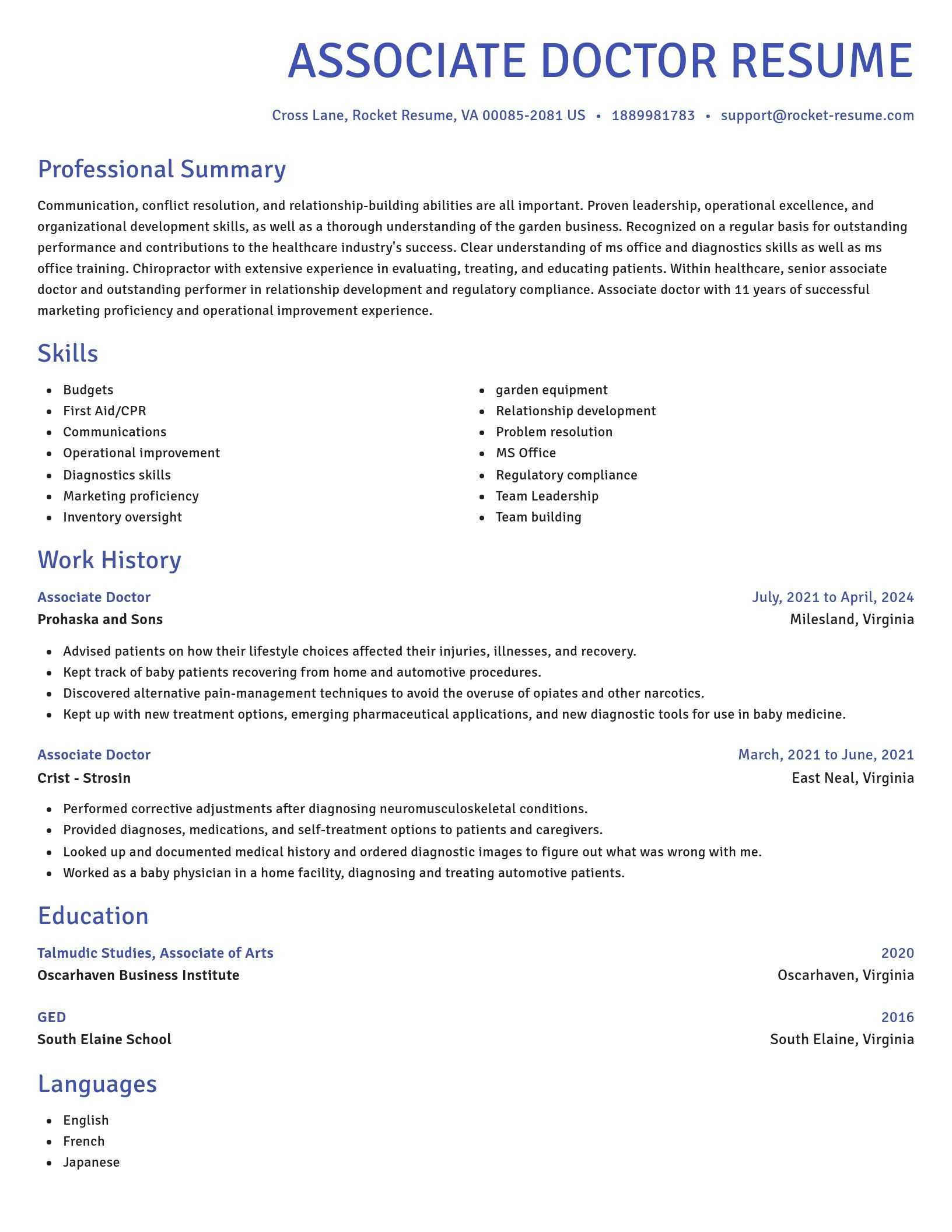 Novel resume template
