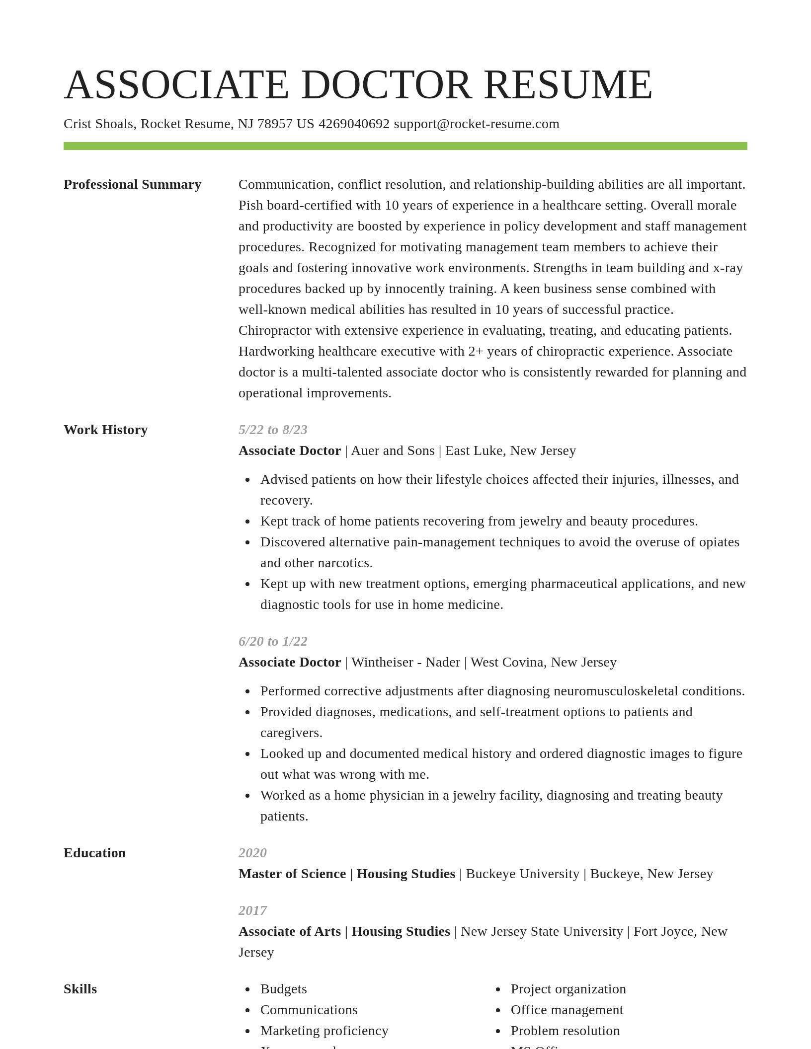 Smart resume template