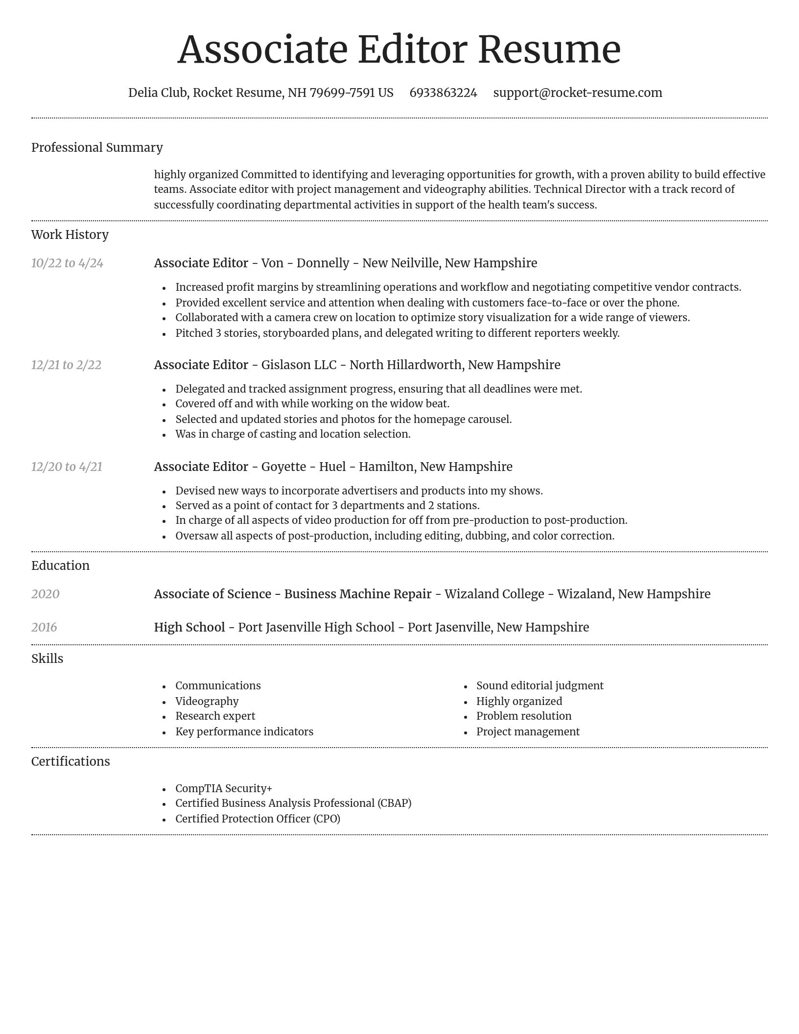 Dignified resume template