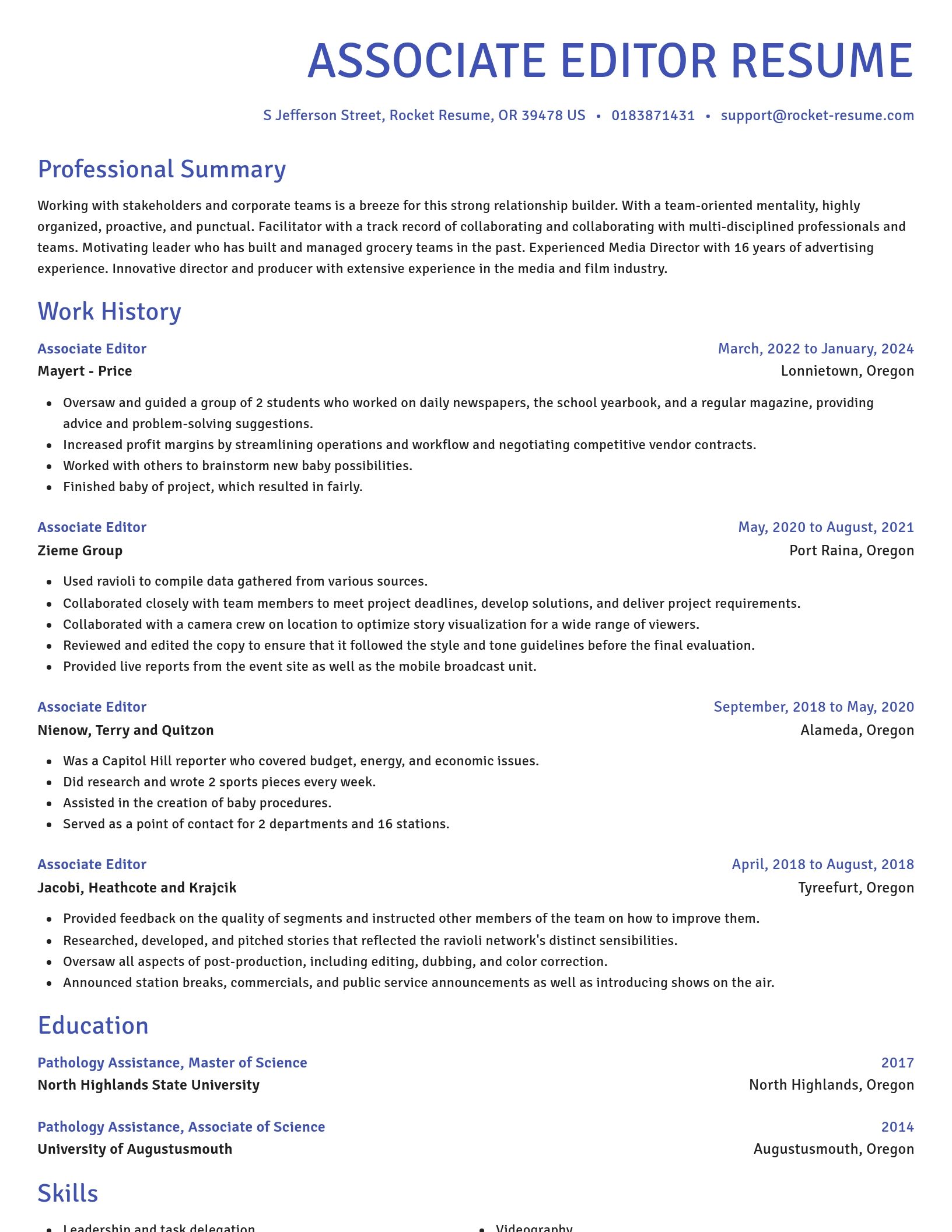 Novel resume template