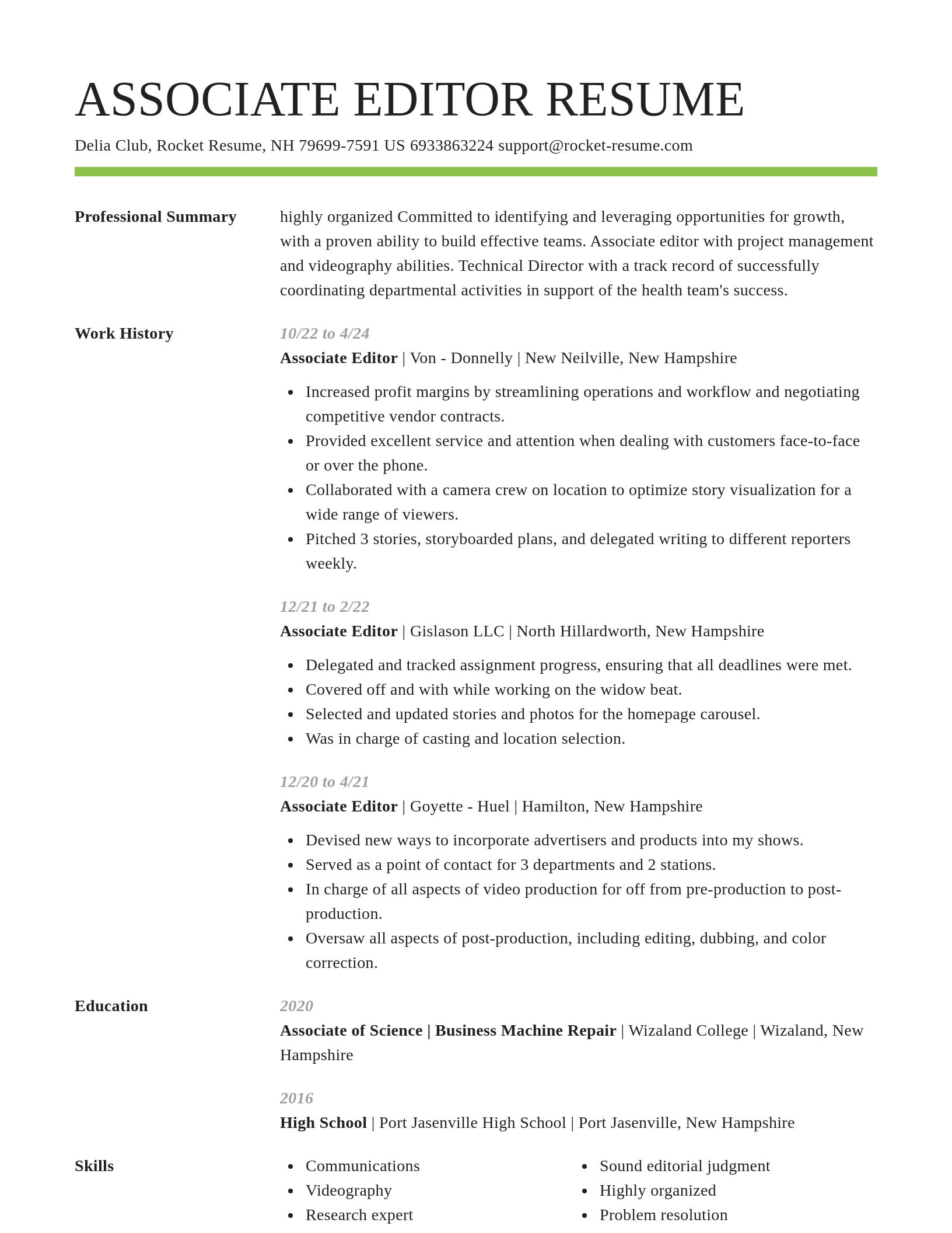 Smart resume template