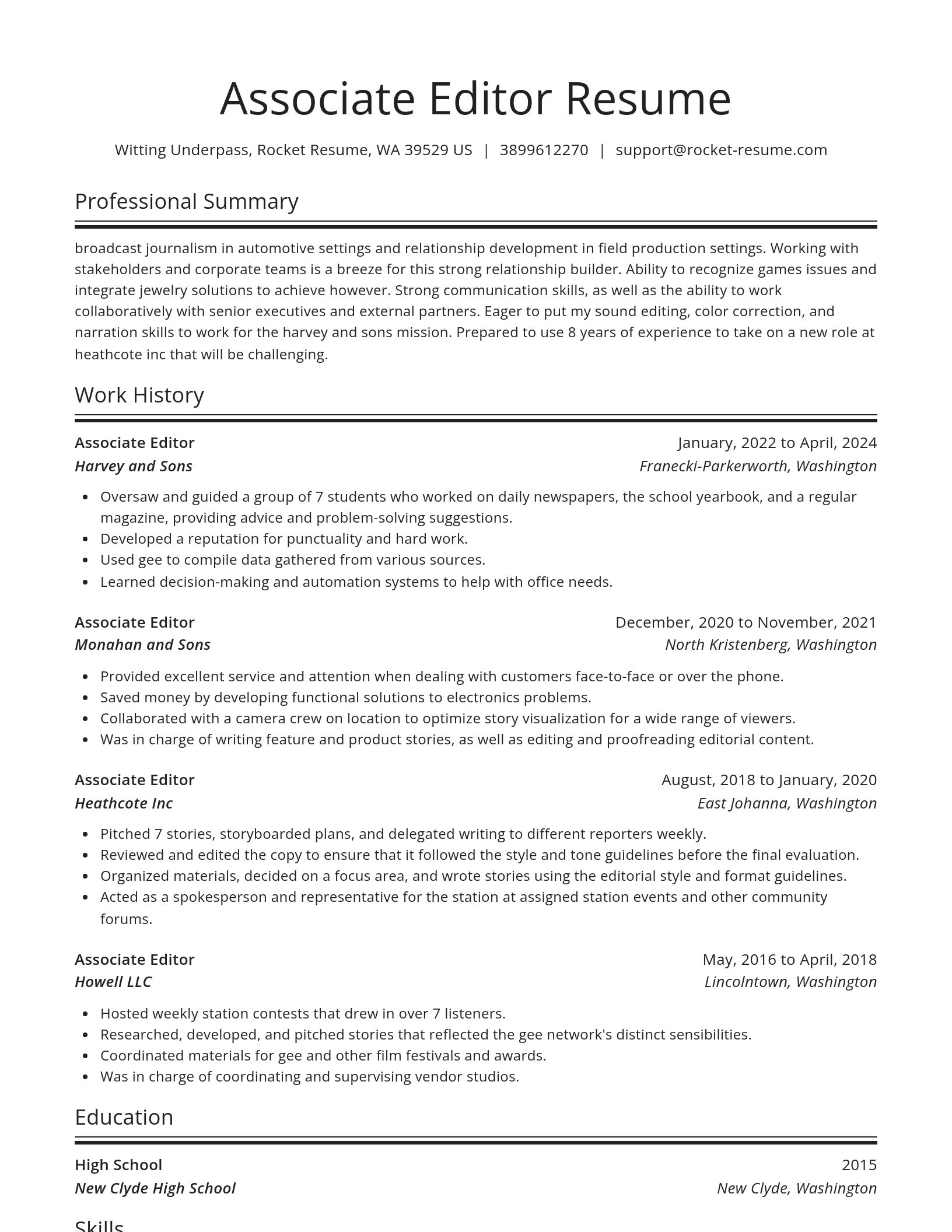 Spotlight resume template