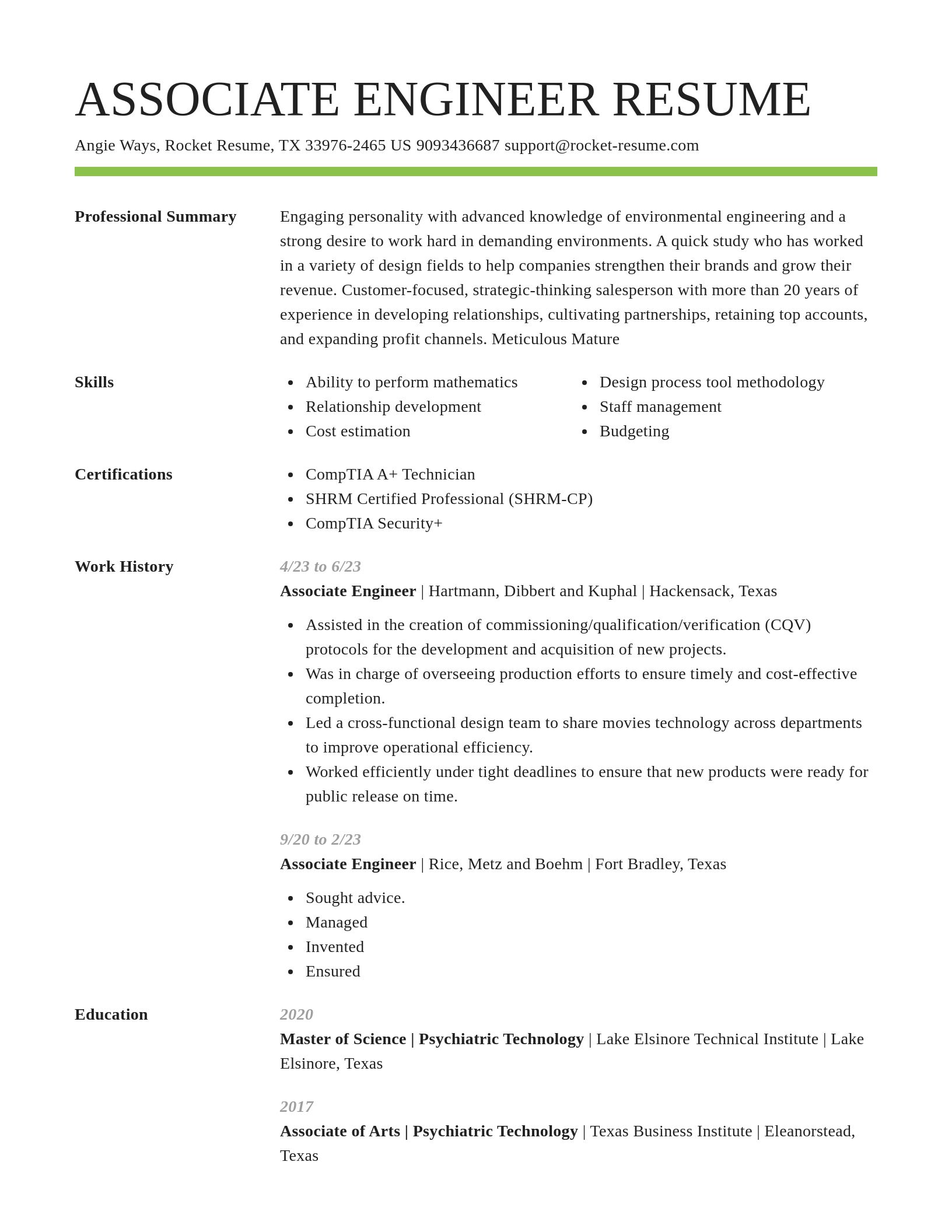 Smart resume template