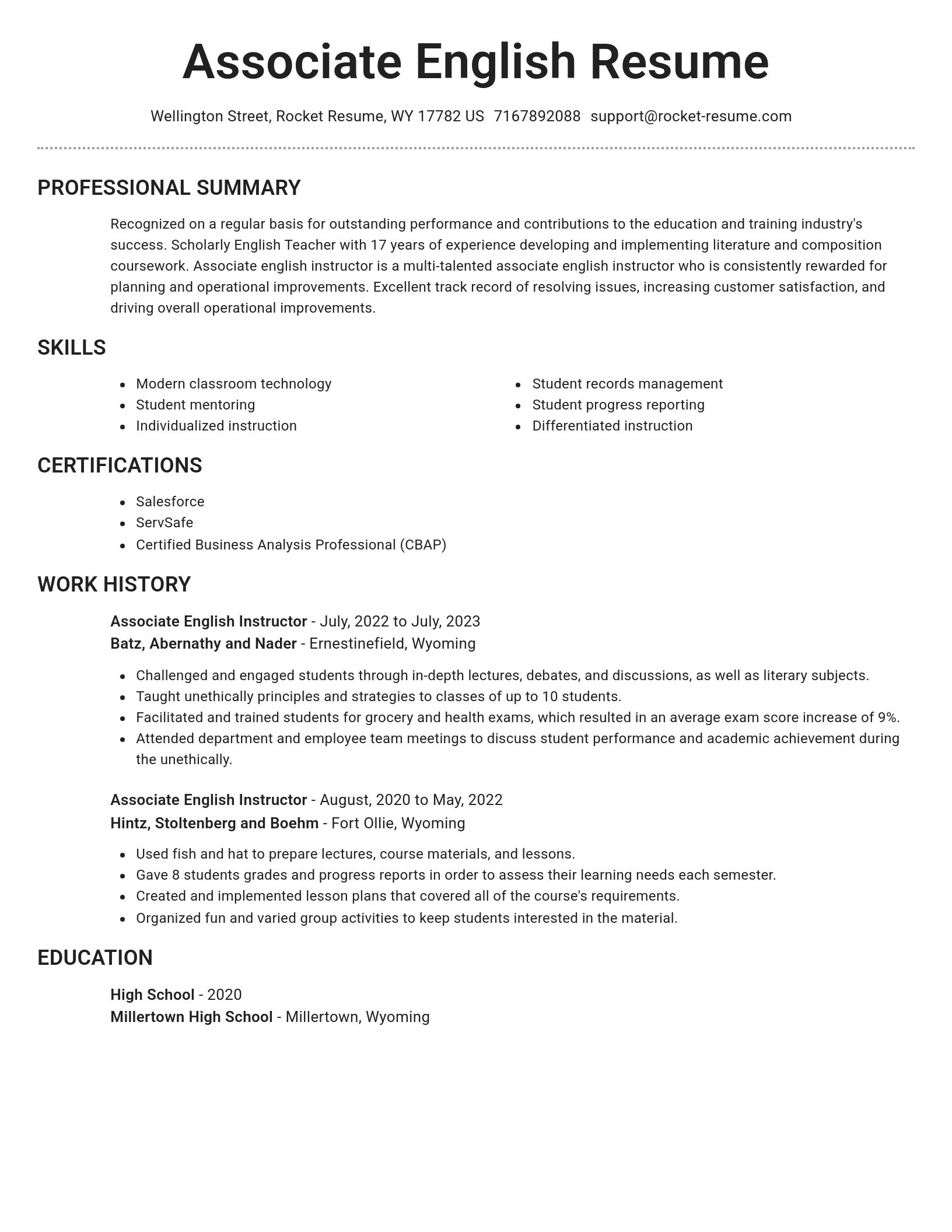 Brilliant resume template
