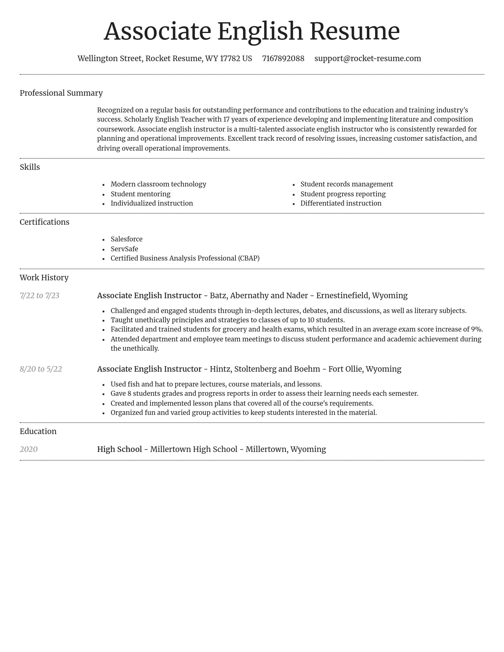 Dignified resume template