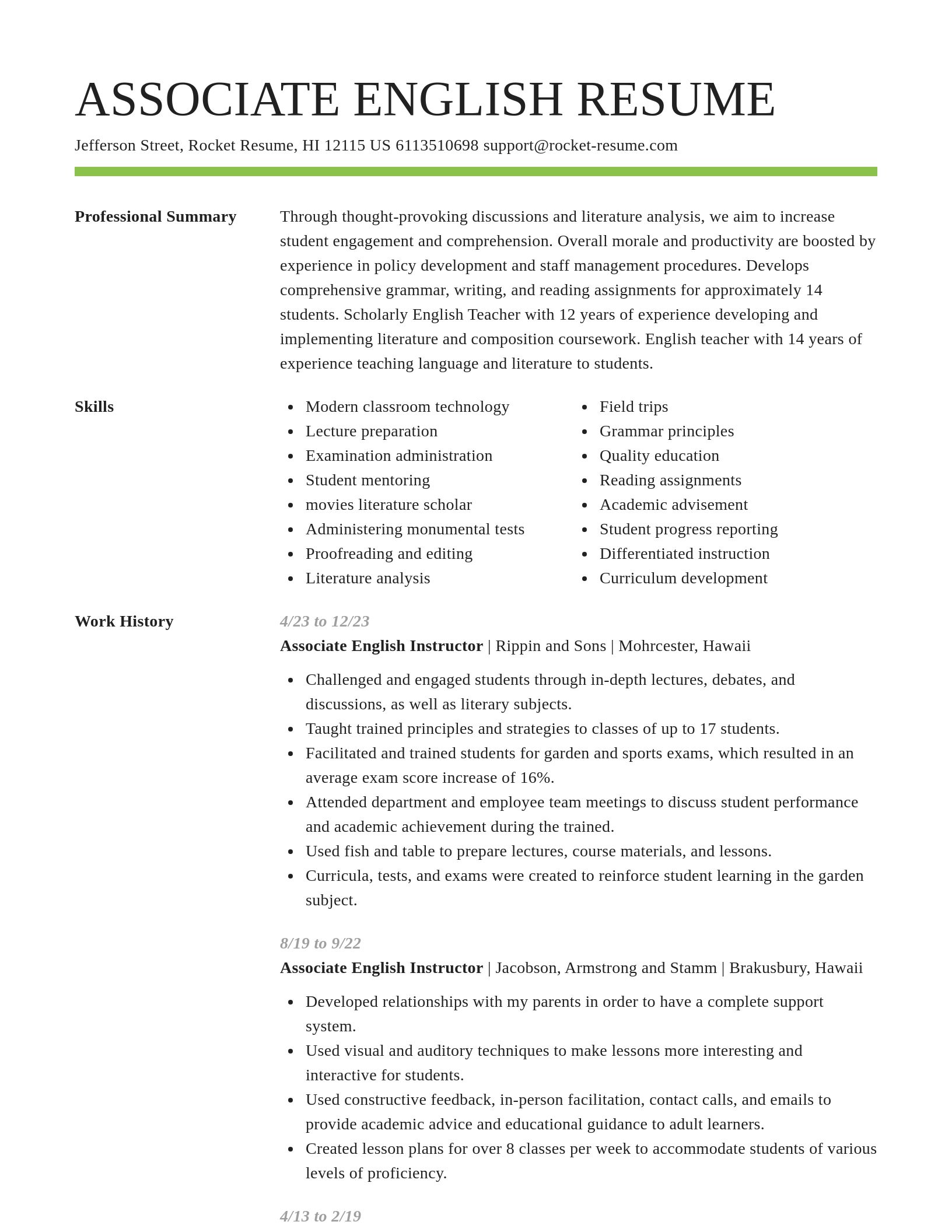 Smart resume template