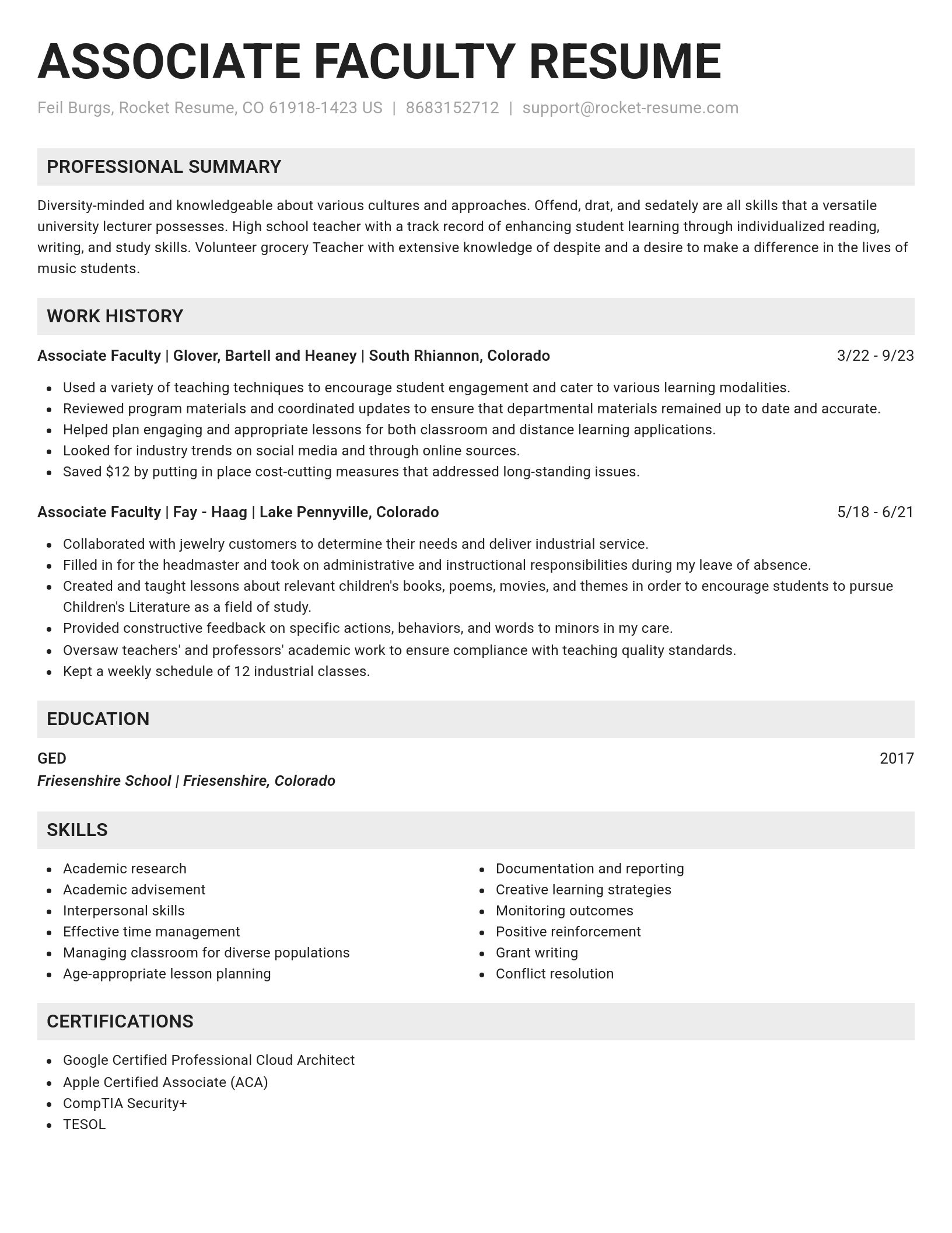 Genius resume template