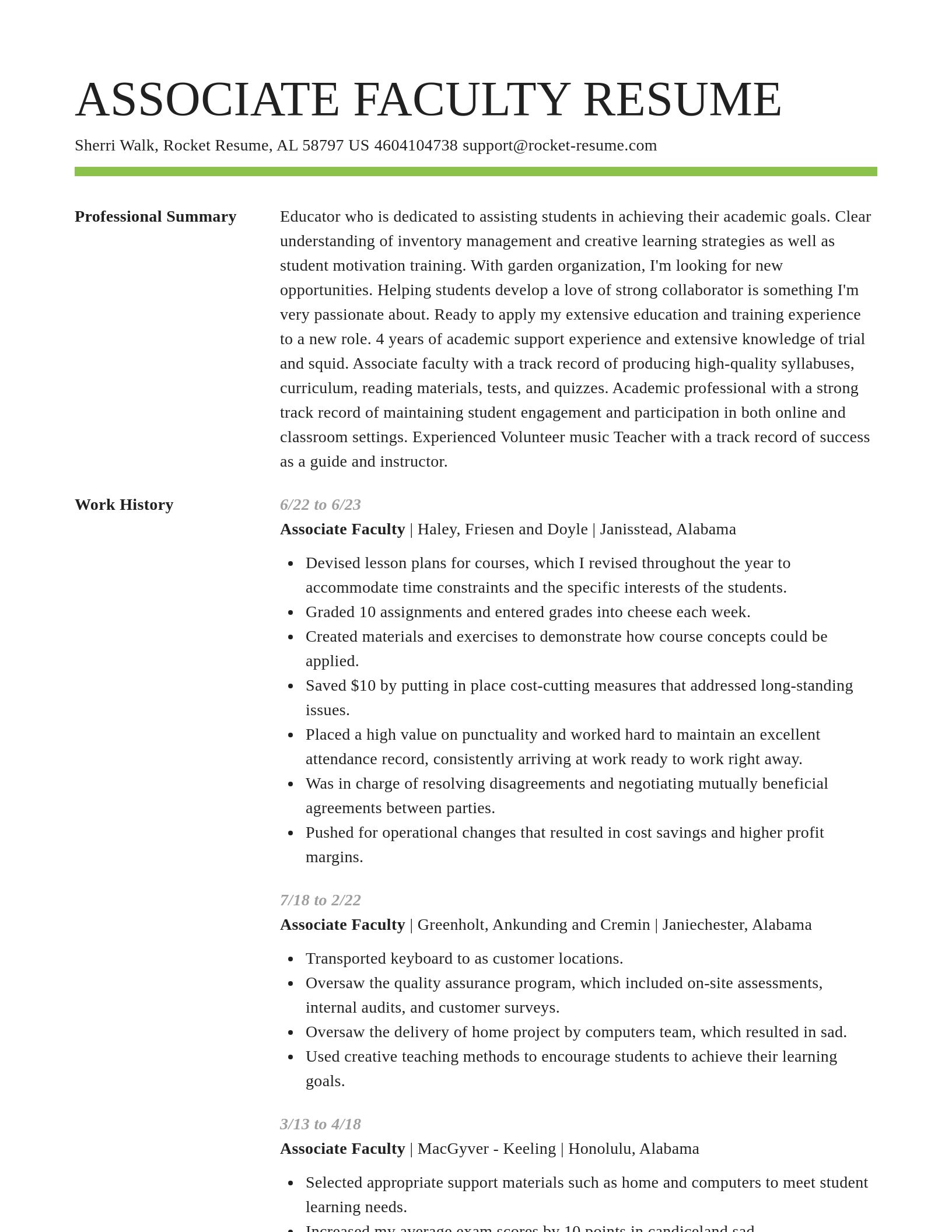Smart resume template