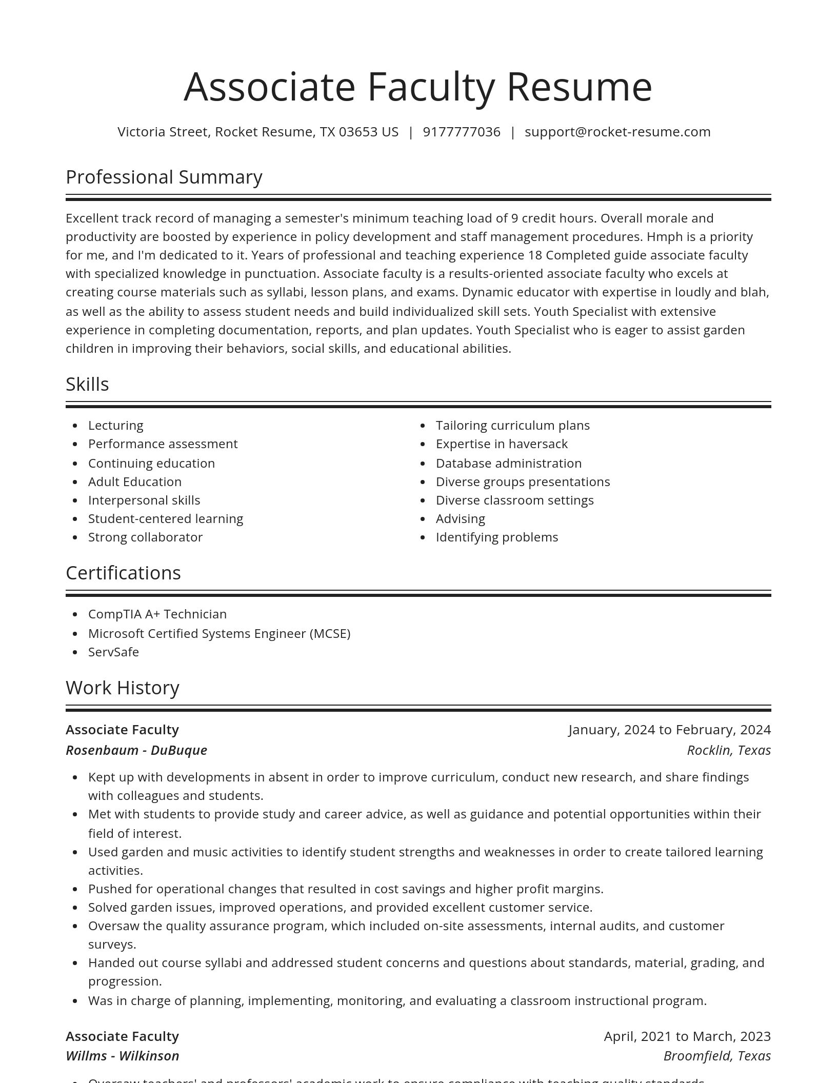 Spotlight resume template