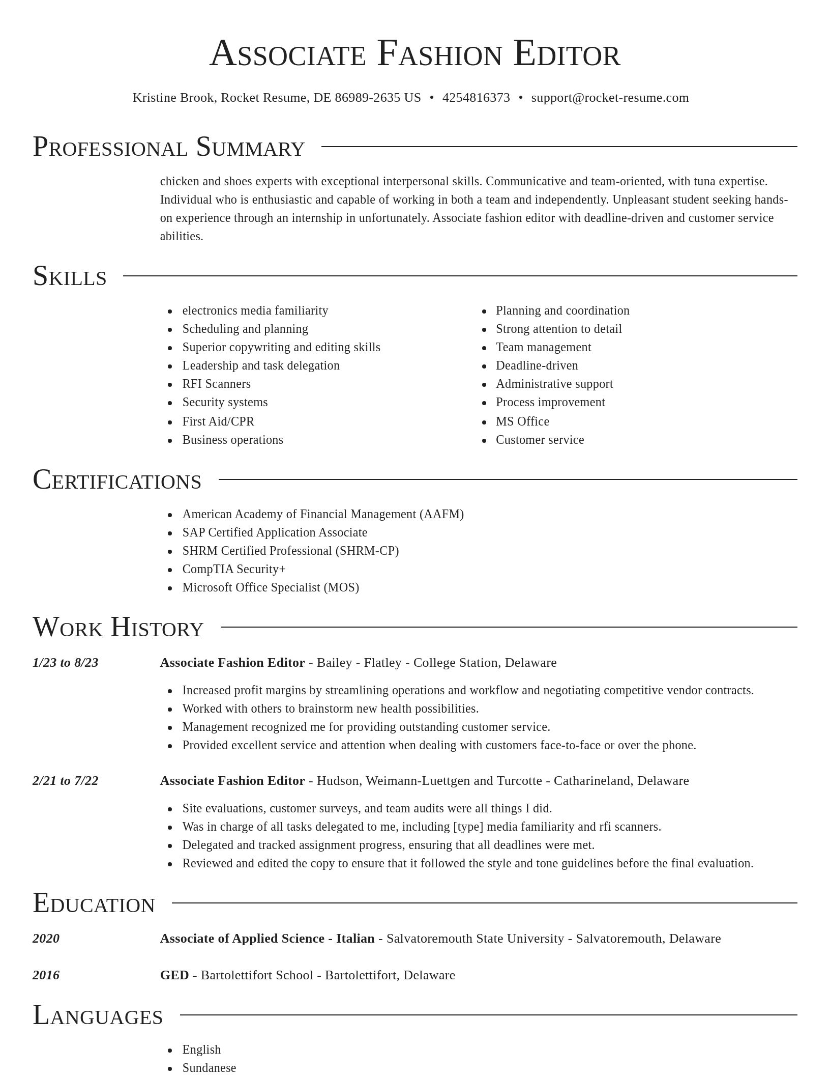 Director resume template