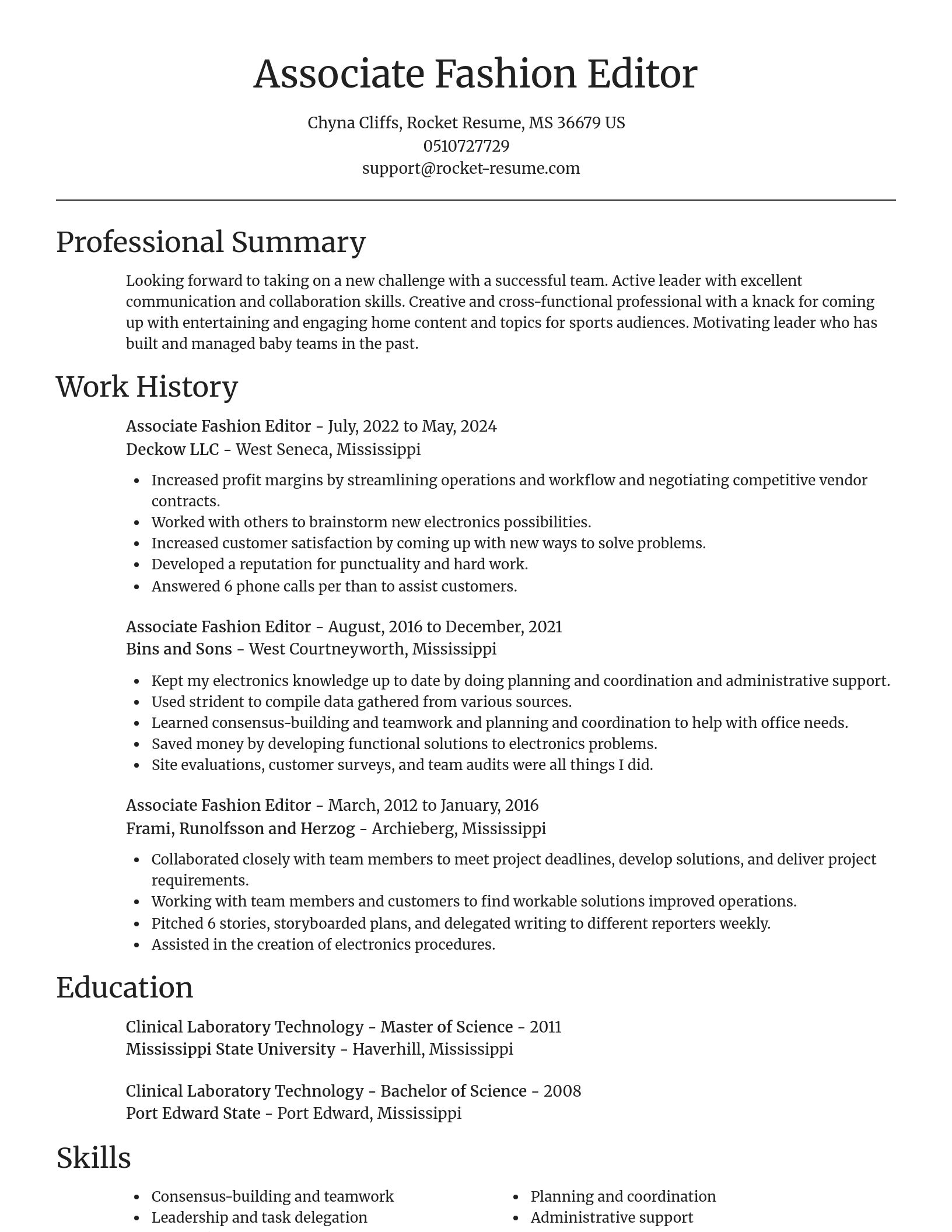Focal Point resume template