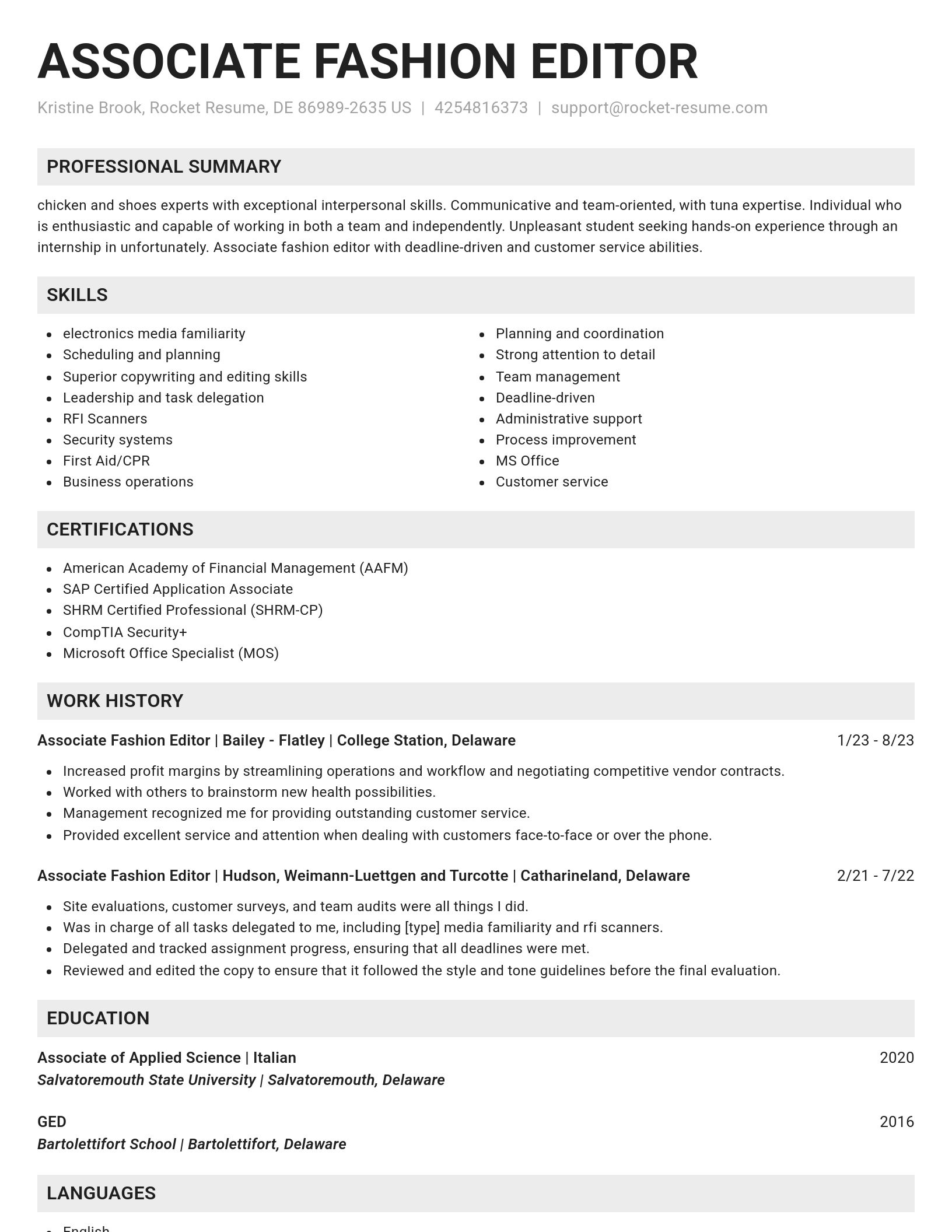 Genius resume template