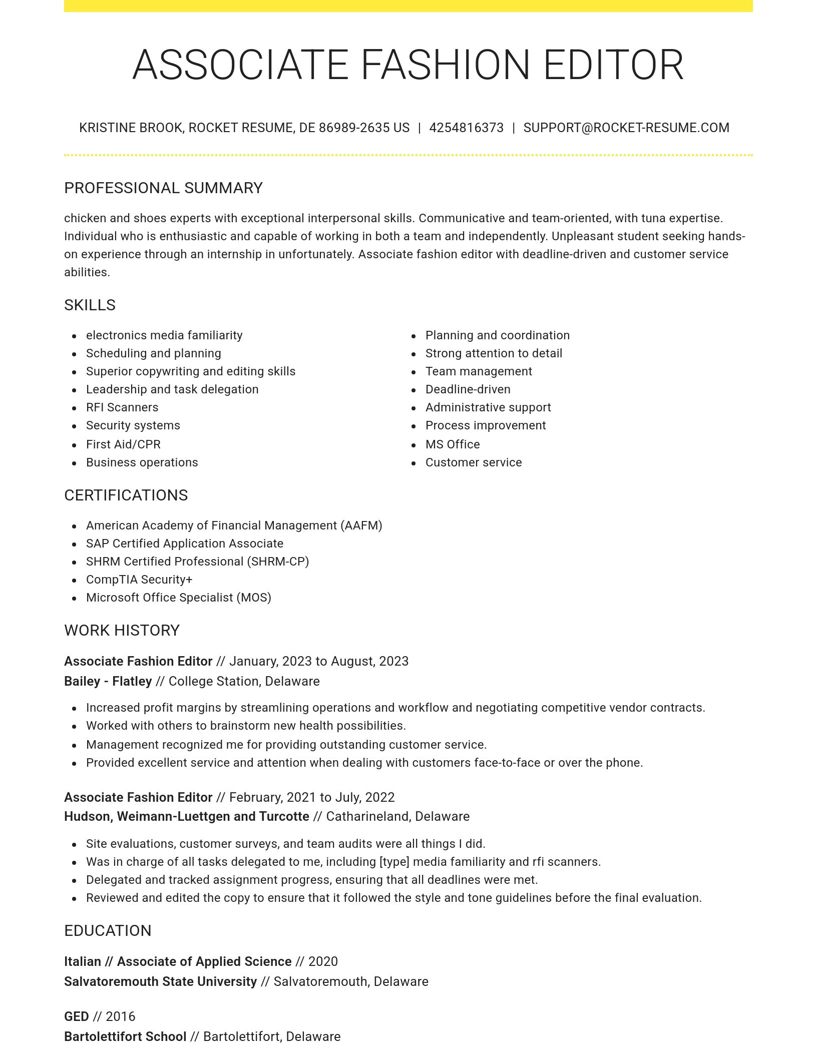 Grand resume template