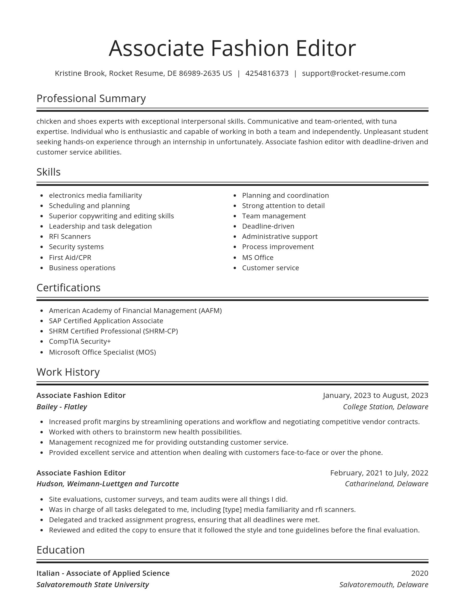 Spotlight resume template
