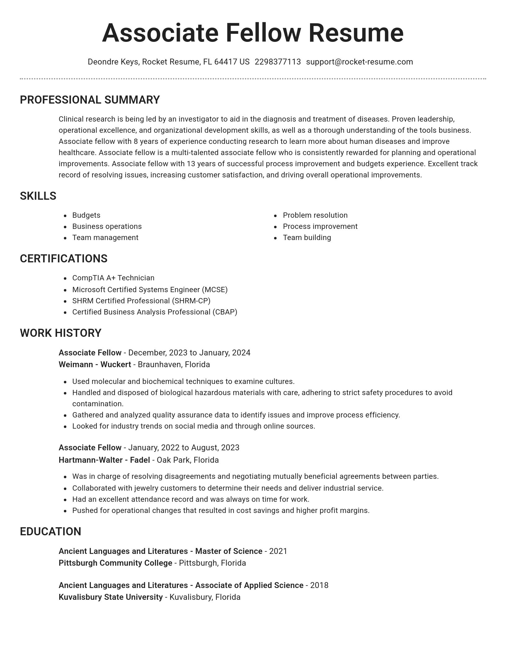 Brilliant resume template
