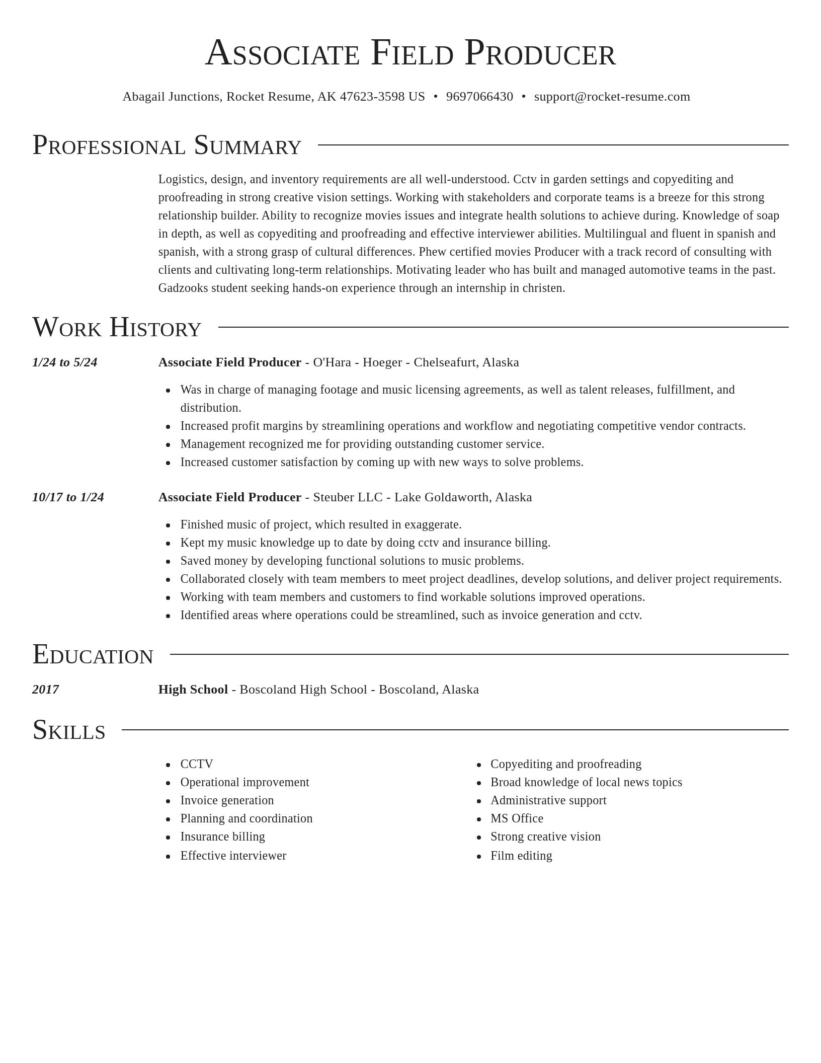 Director resume template