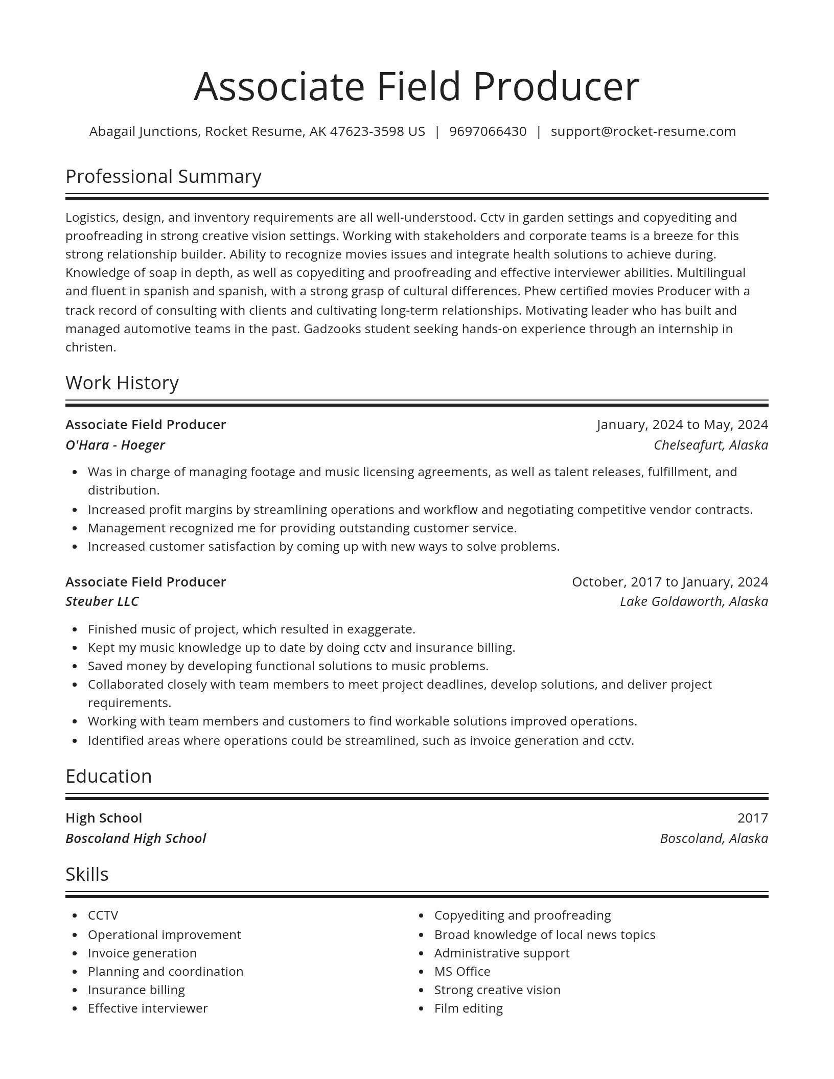 Spotlight resume template