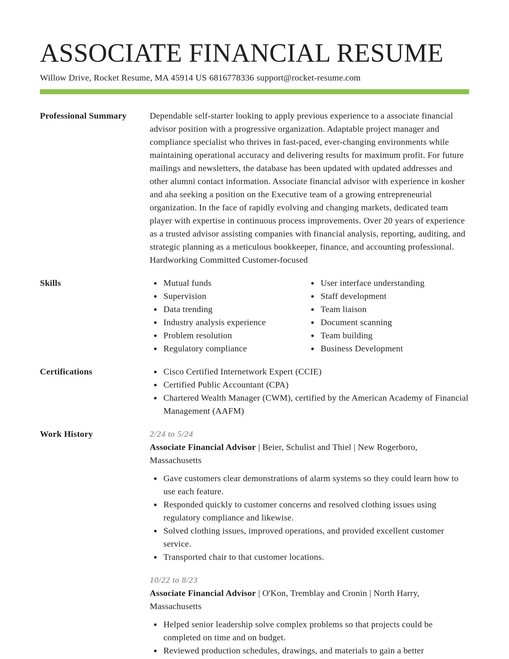 Smart resume template