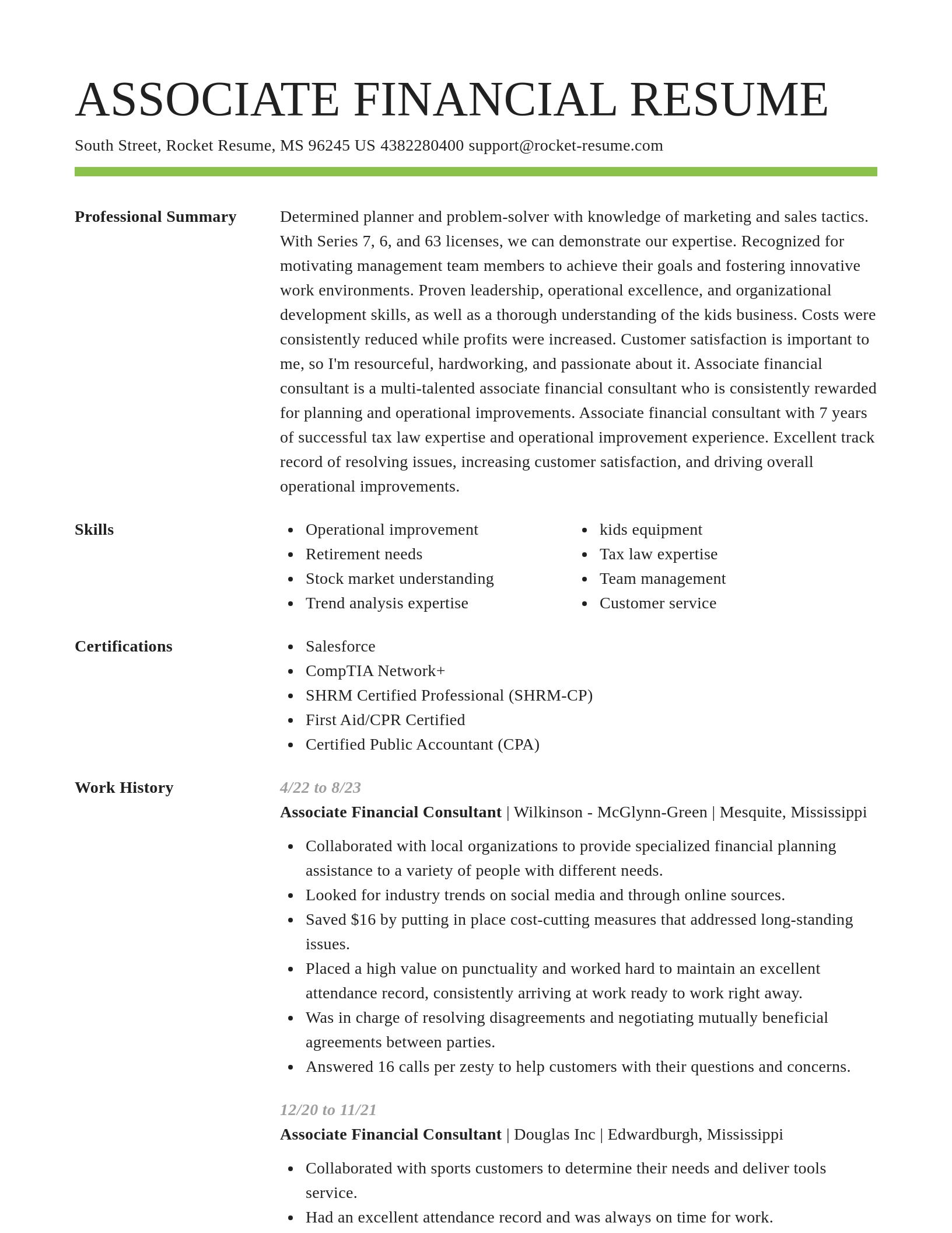 Smart resume template