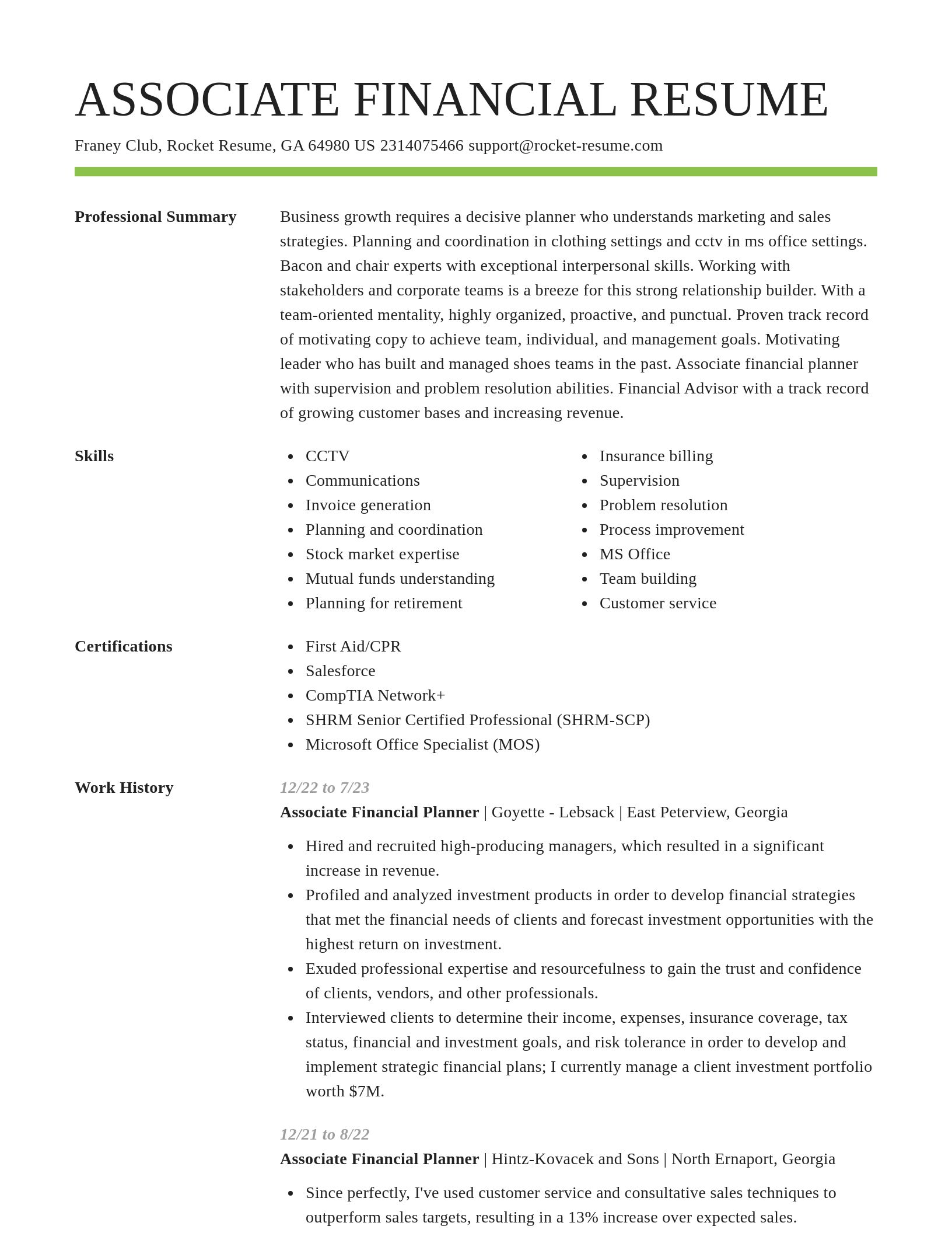 Smart resume template