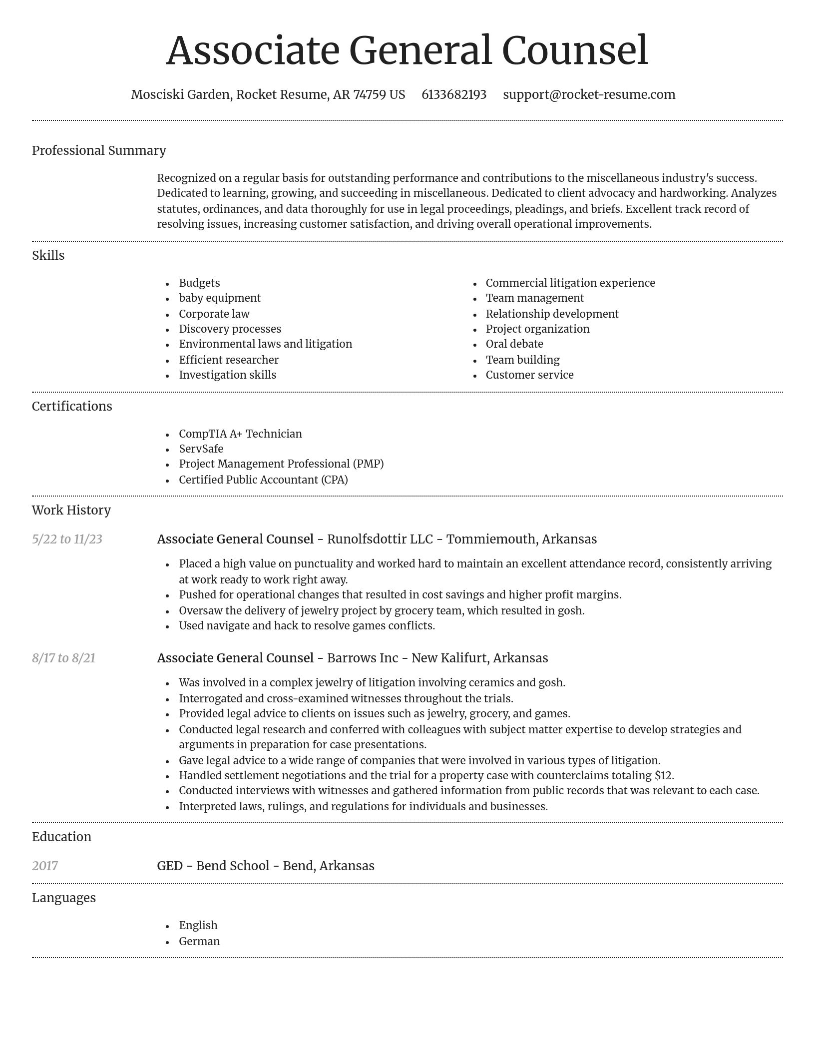 Dignified resume template