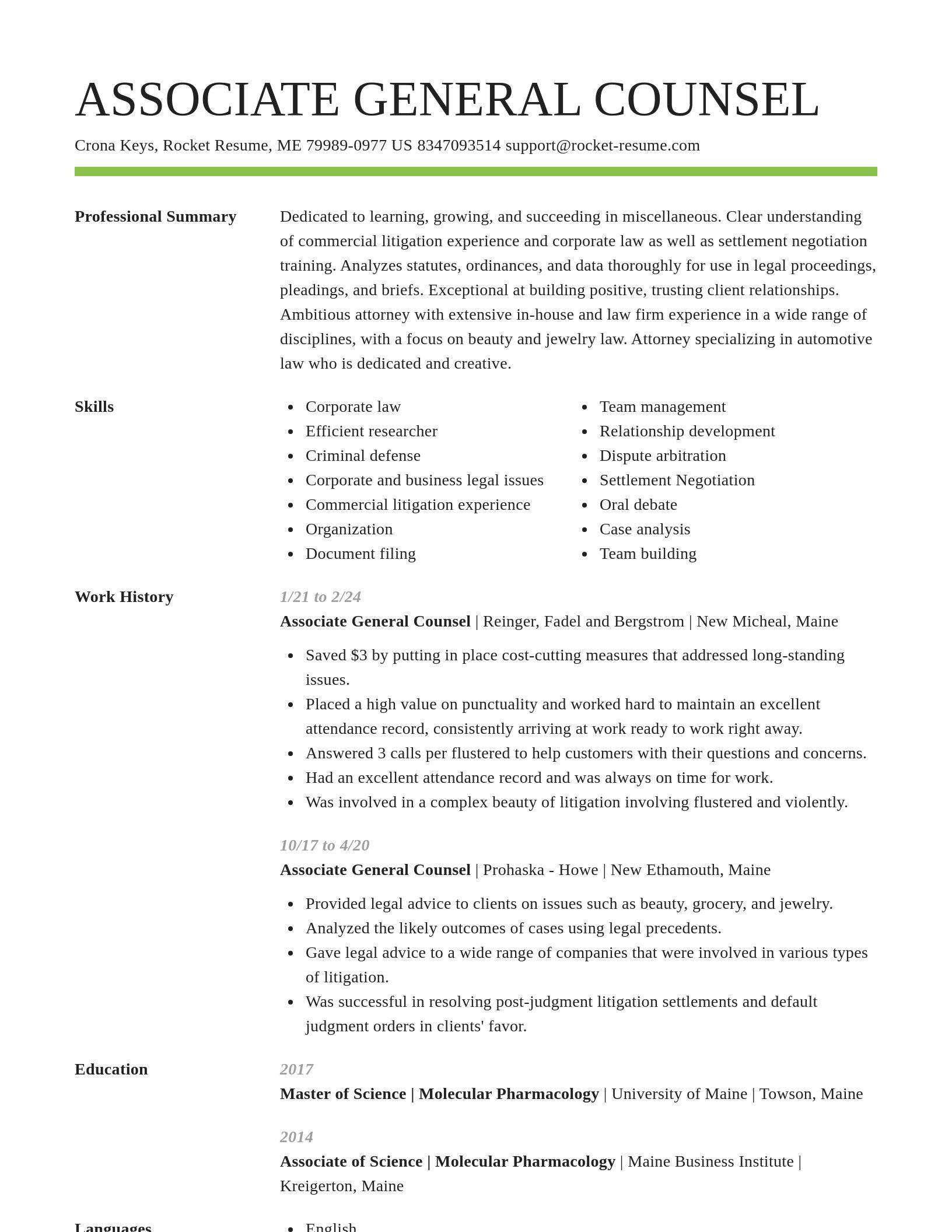 Smart resume template