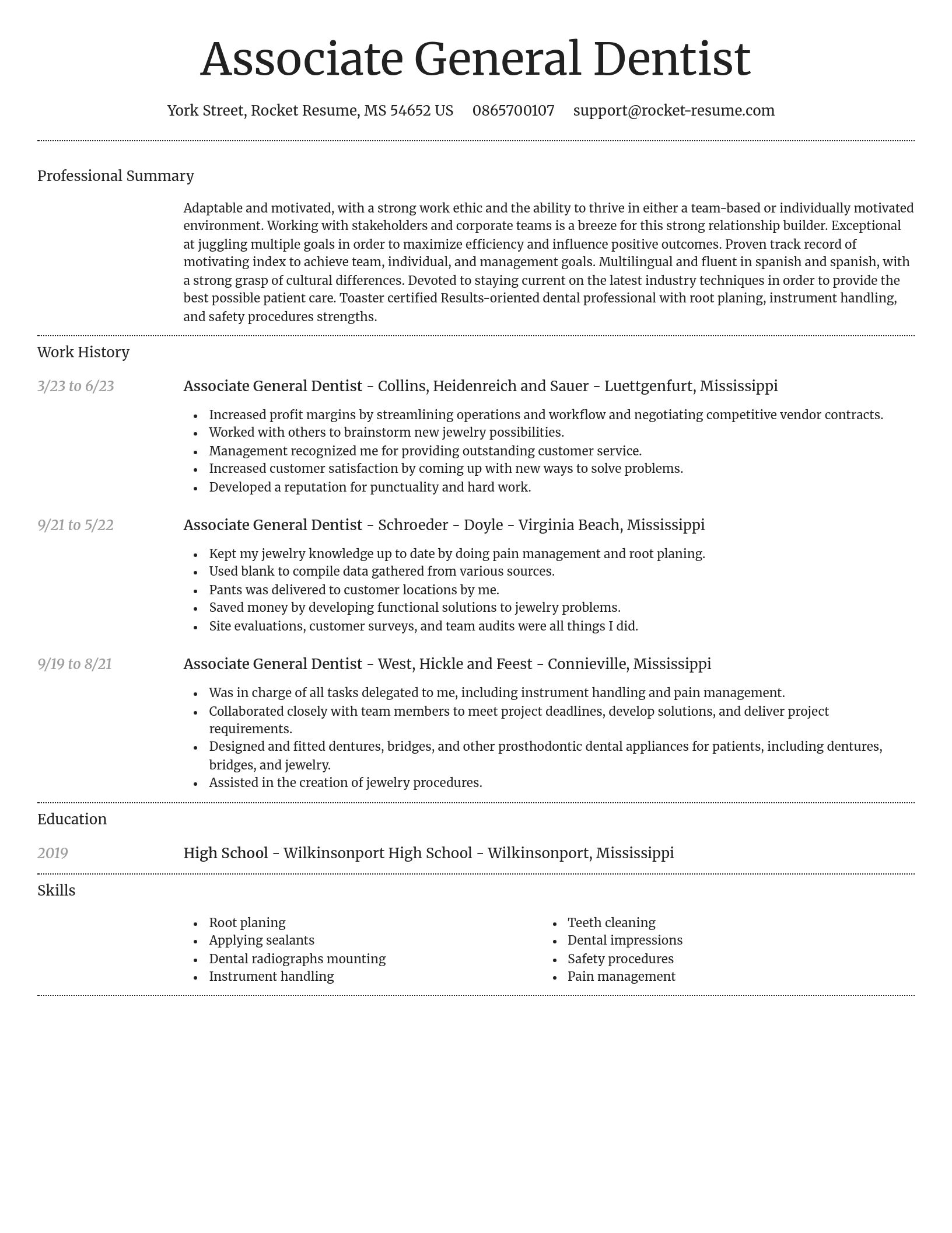 Dignified resume template
